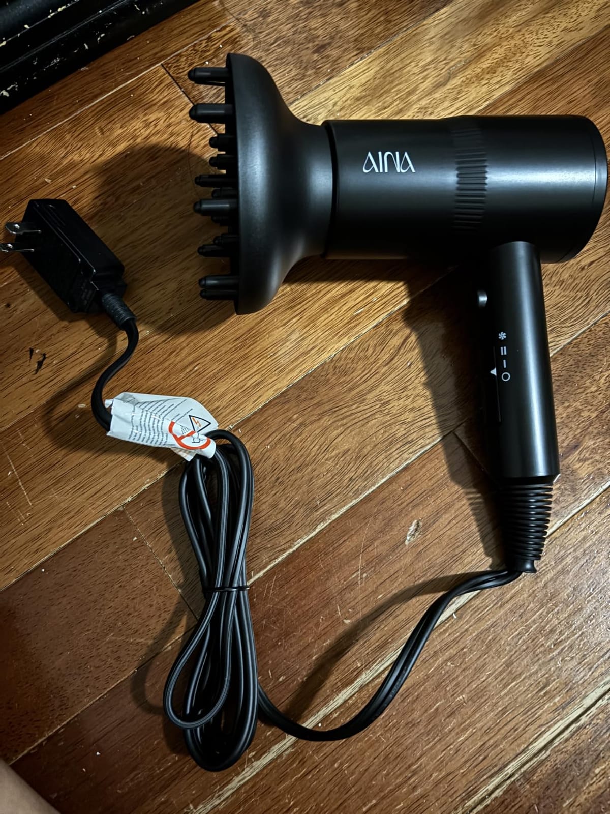 AINA Diffuser Hair Dryer Full-Featured Blow Dryer 110V/1600W(Vader Black) customer photo 2