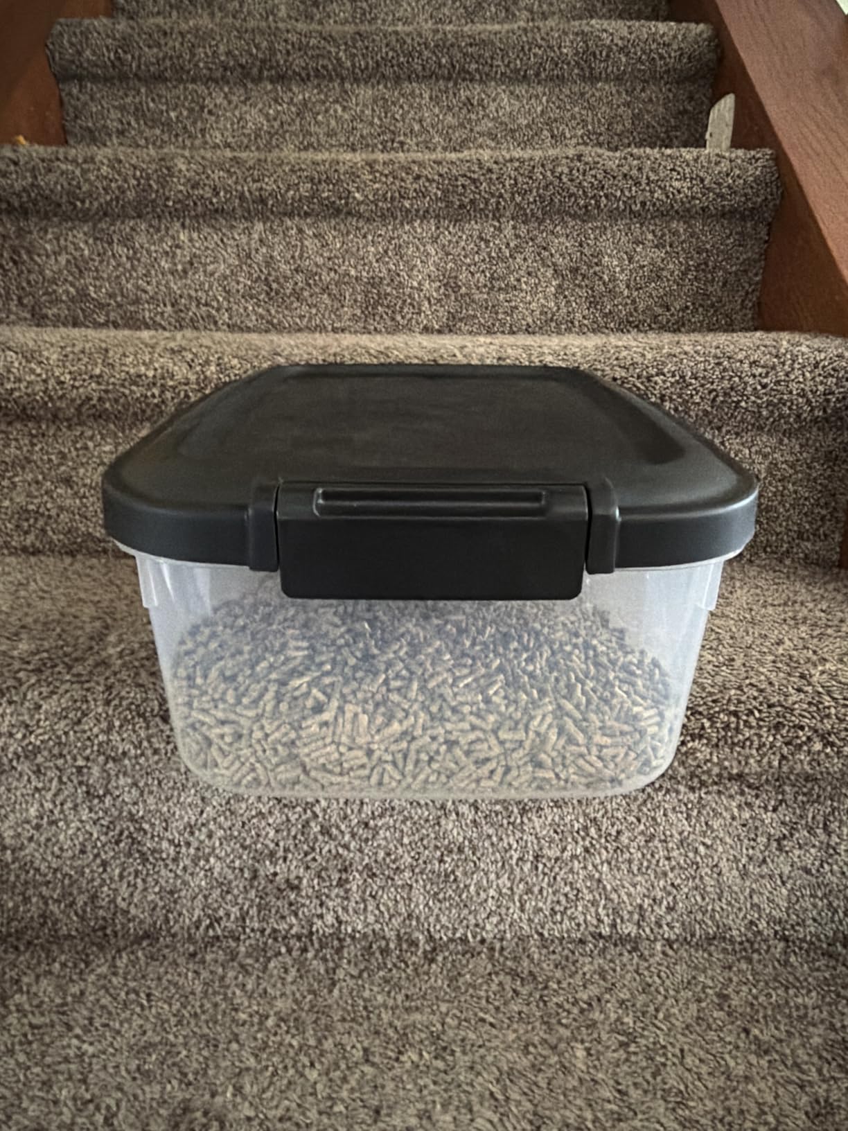 Amazon Basics Pet Food Storage Container with Rolling Wheels, BPA-Free, Detachable Scoop, 50lbs Capacity customer photo 1