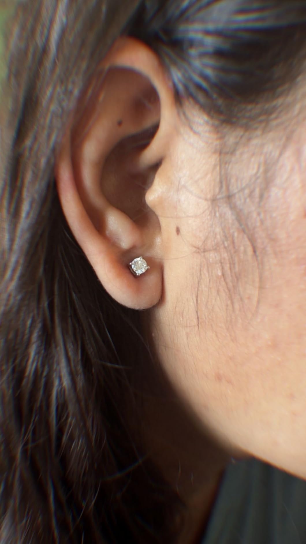Shop LC 925 Sterling Silver Lab Grown Diamond Stud Earrings for Women customer photo 2