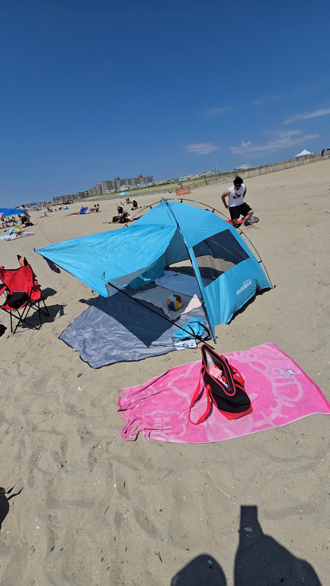 Elegear CumbreX™ Beach Tent Sun Shelter with Canopy, 6-8 Person, Sky Blue customer photo 2