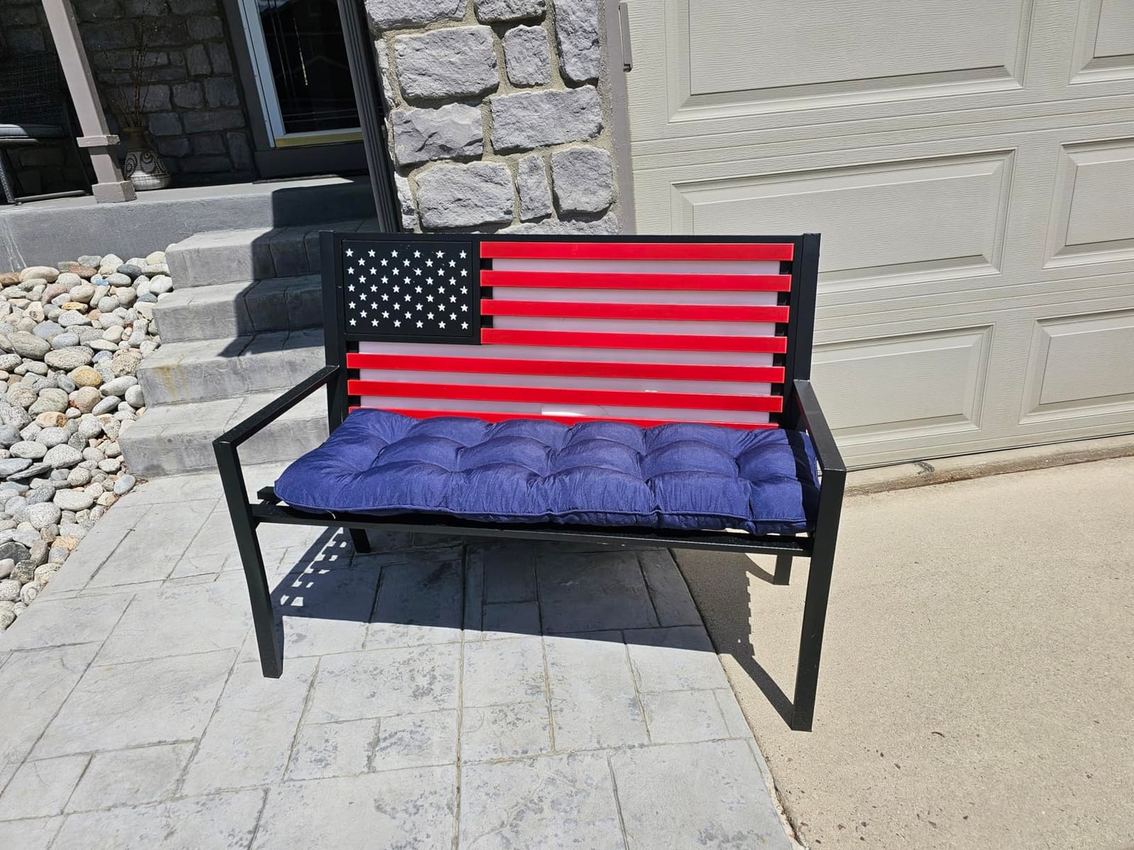 IPYNBAP Outdoor Bench Cushion, 48x18x5 Inch, Navy Blue customer photo 2