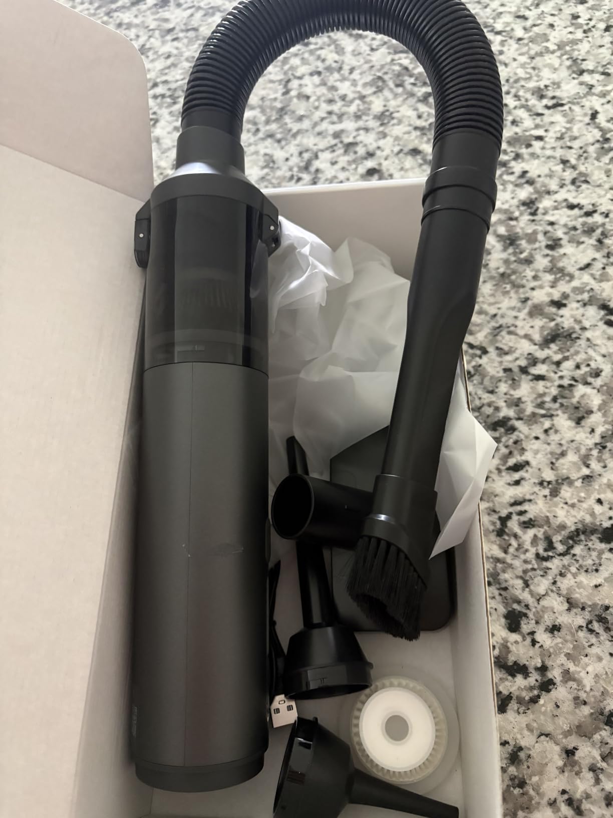 Car Vacuum Portable Cordless Handheld Vacuum Cleaner 4-in-1 Mini Cordless Vacuum with 2 Suction Modes and 16800pa Suction Power Blowing & Inflating 2 Modes Handheld Vacuum for Car, Desk, Keyboards customer photo 2