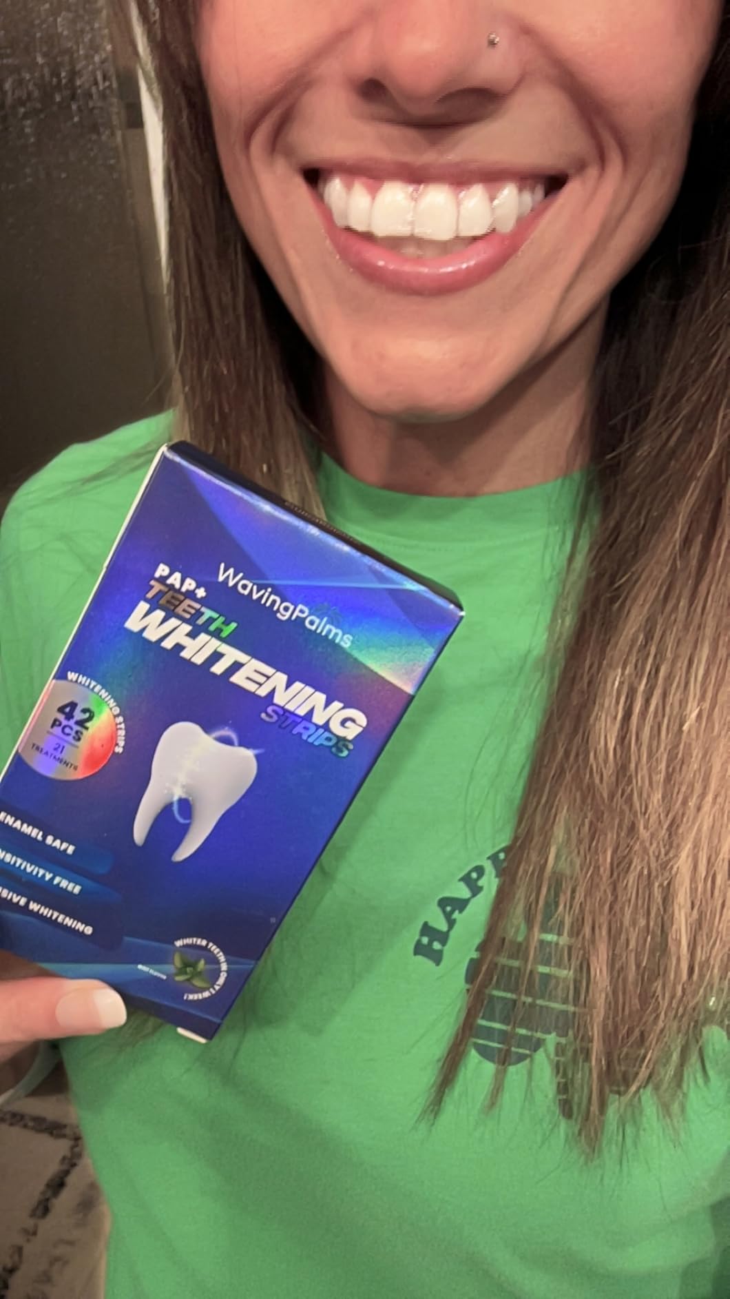 Professional Whitening Strips for Sensitive Teeth:Hydrogen Peroxide-Free Treatments - Effective & Gentle Dental Whitener (42 Count (Pack of 1), Mint) customer photo 2