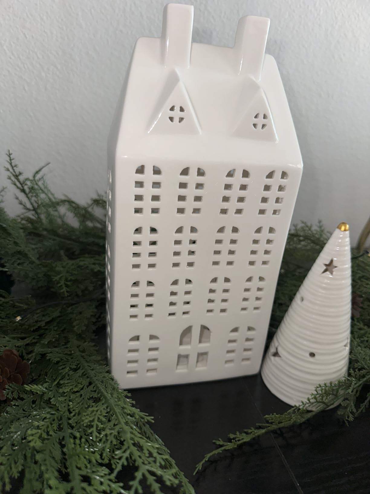DN DECONATION Christmas Village House Decorations Lighted, House Decor customer photo 2