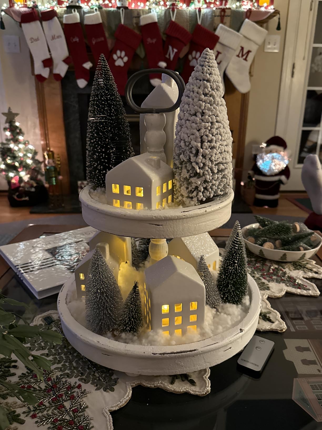 Christmas Decorations Indoor, 5 Lighted Ceramic Christmas Village Houses customer photo 1
