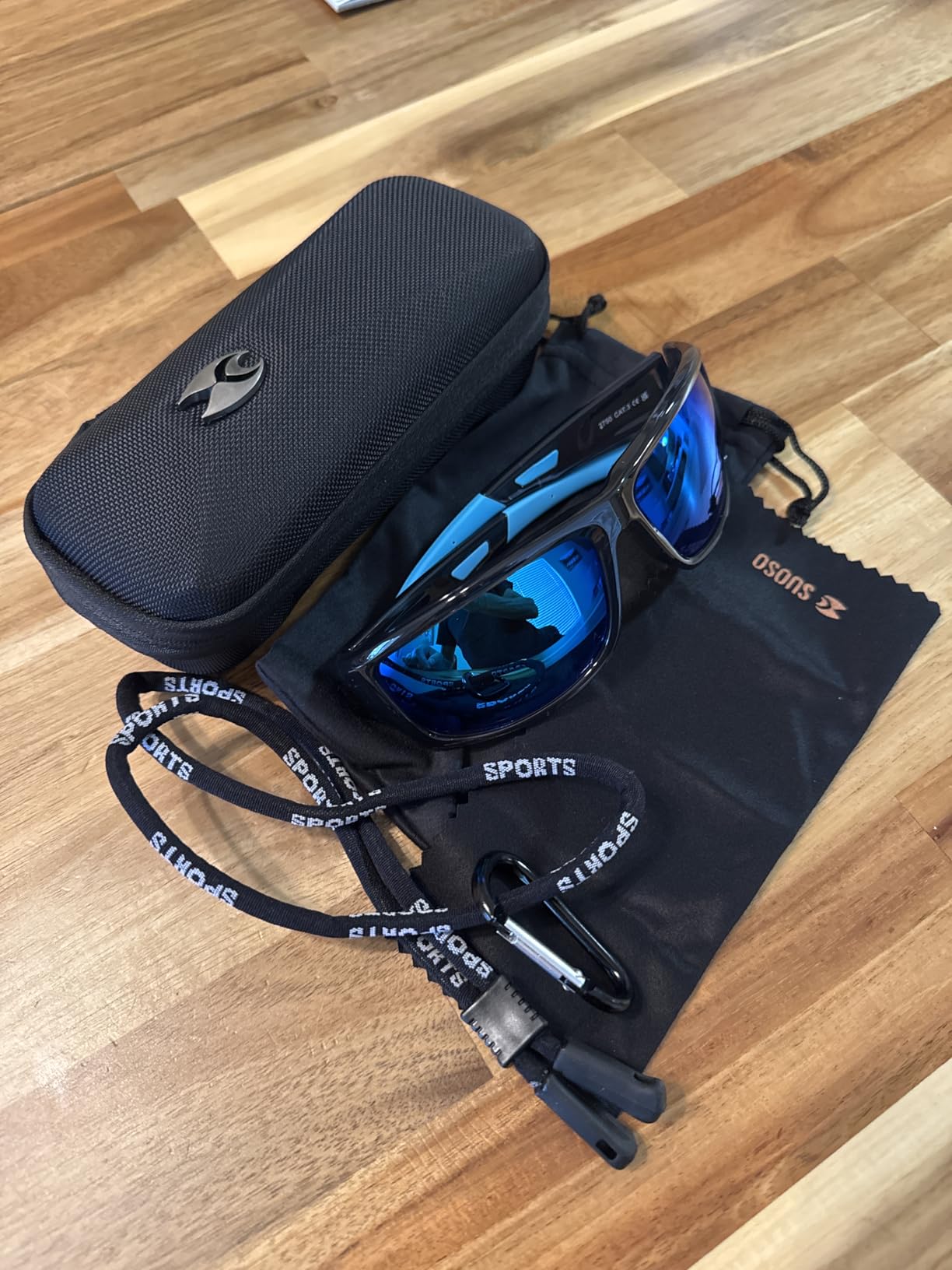 suoso Polarized Sports Sunglasses for Men Wrap Design for Fishing Running customer photo 2