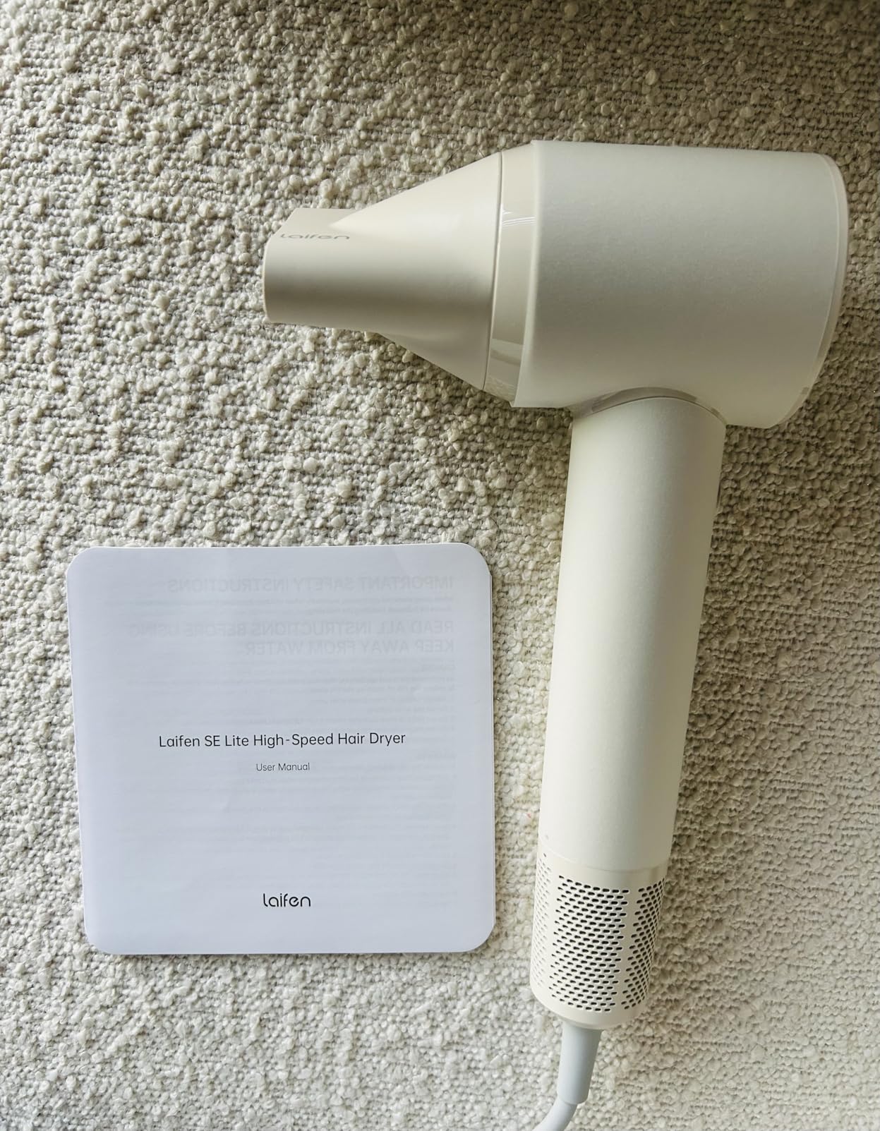Laifen SE Lite High-Speed Ionic Hair Dryer with Diffuser, Milktea customer photo 2
