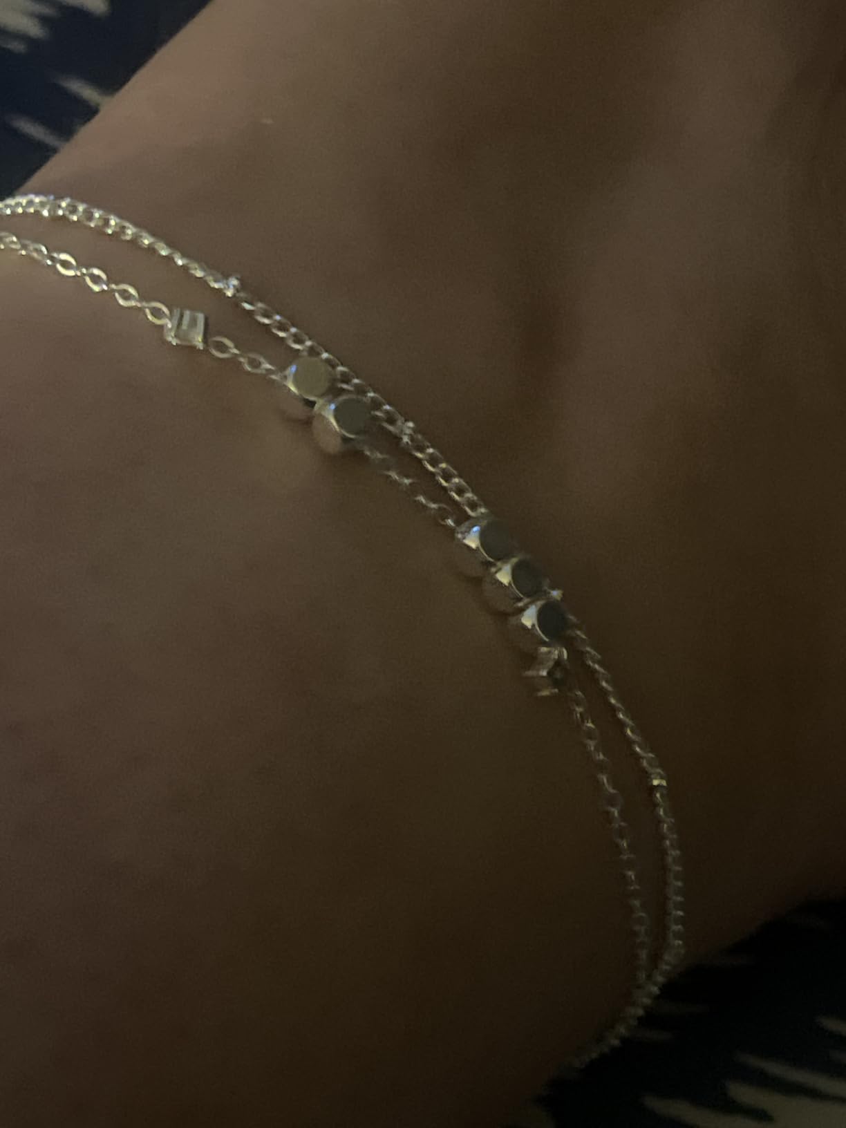 Gold/Sterling Silver Anklet Bracelets for Women Waterproof, Non Tarnish 925 Sterling Silver Plated Heart Evileye Butterfly Charm, Dainty Summer Beach Anklets for Women, Beach Vacation Bikini Outfits for Her Mom customer photo 2