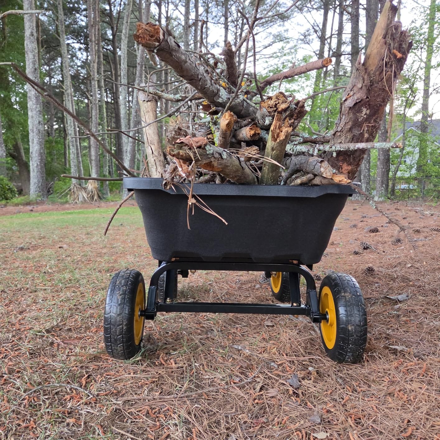 CAMMOO 10-in NO-Flat Tires 900lb Garden Dump Cart Wheelbarrow Garden Wagon customer photo 2