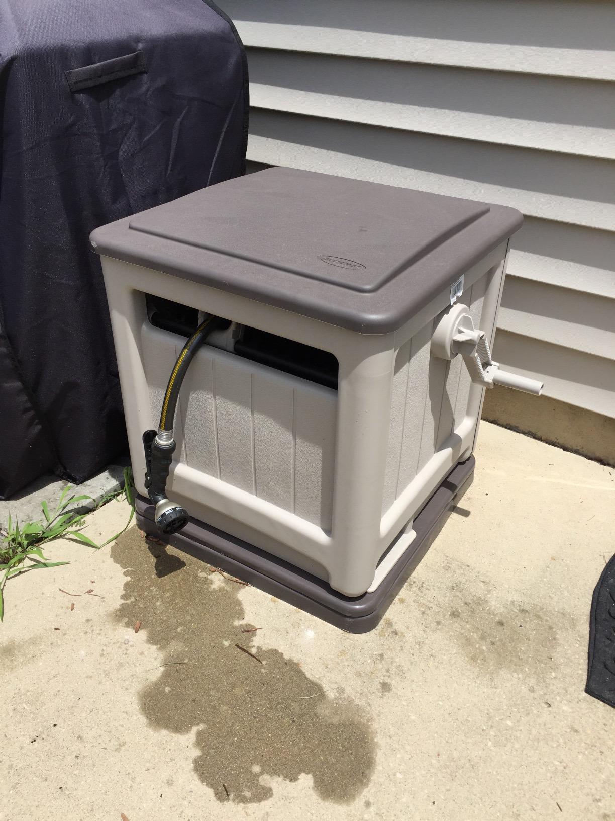Suncast Swivel Smart Trak Hose Hideaway, 225 Foot x 5/8 Inch Garden Hose Reel with Smart Trak Guide & Swivel Base, Dove Gray/Cyberspace customer photo 1