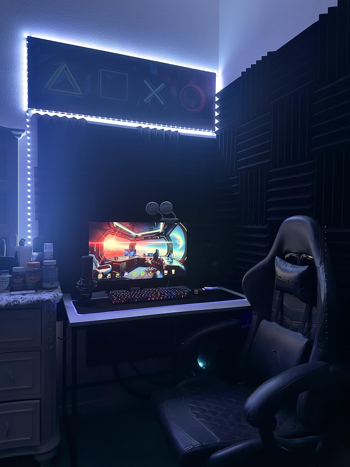 Dowinx Big and Tall Gaming Chair 400LBS, Ergonomic Computer Chair with Massage Lumbar Support & Footrest, High Back Comfortable Office & Gaming Chair with 4D Armrests, PU Leather, Black customer photo 2
