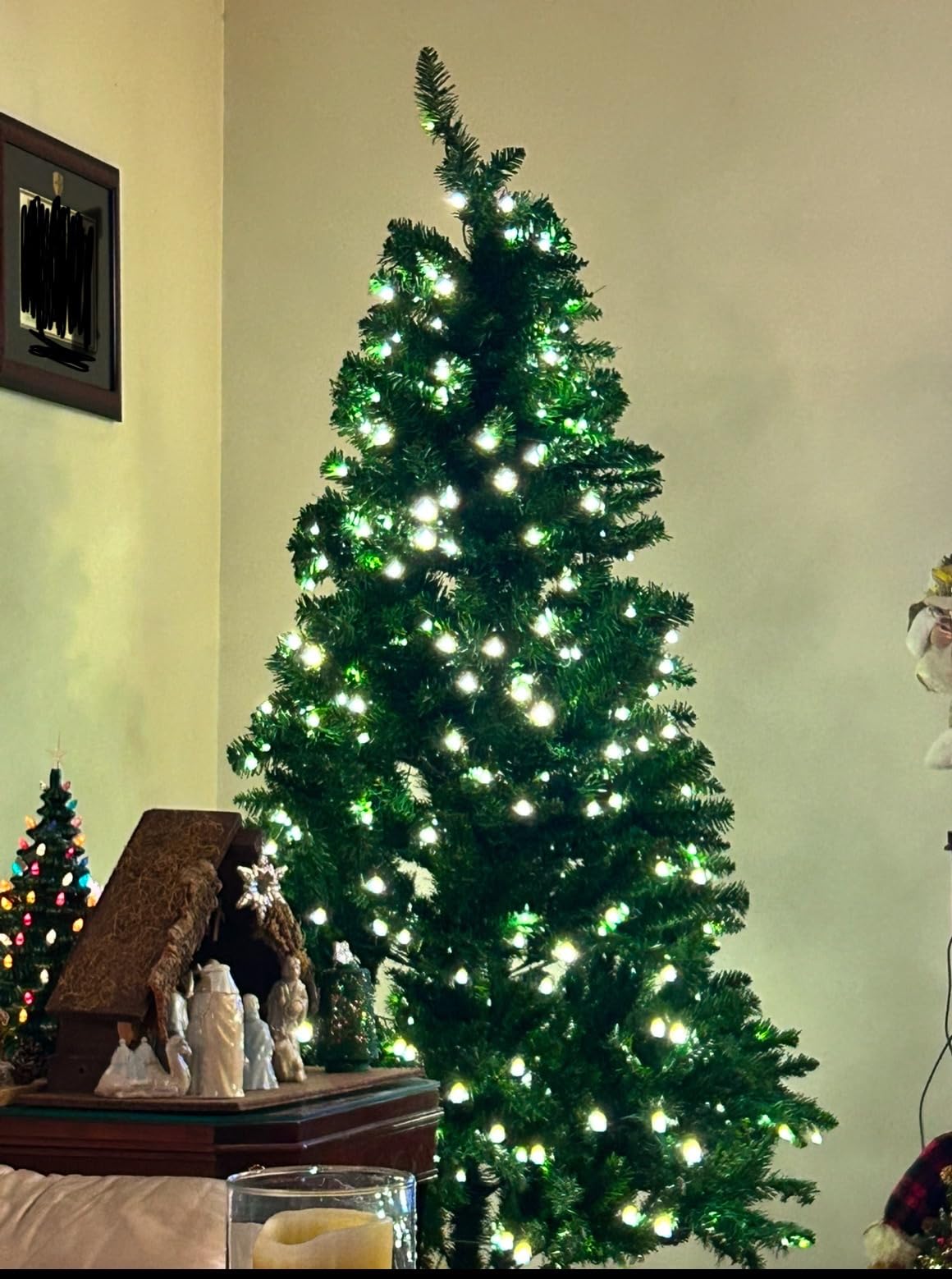 7FT Artificial Prelit Classic Christmas Tree with Remote Control,Timer customer photo 2