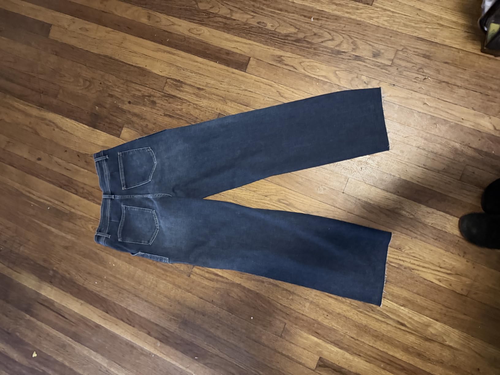 Women's 70s Retro High Waisted Long Inseam Wide Leg Jeans customer photo 1