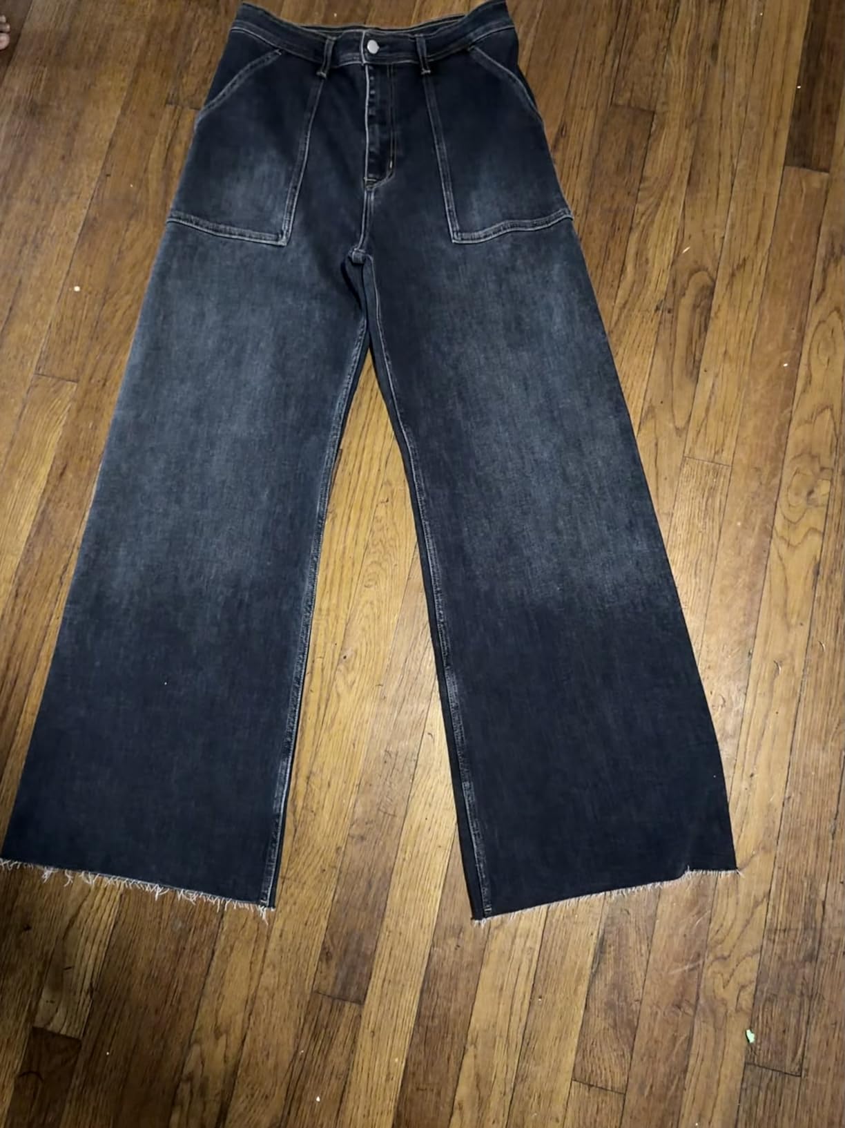 Women's 70s Retro High Waisted Long Inseam Wide Leg Jeans customer photo 2