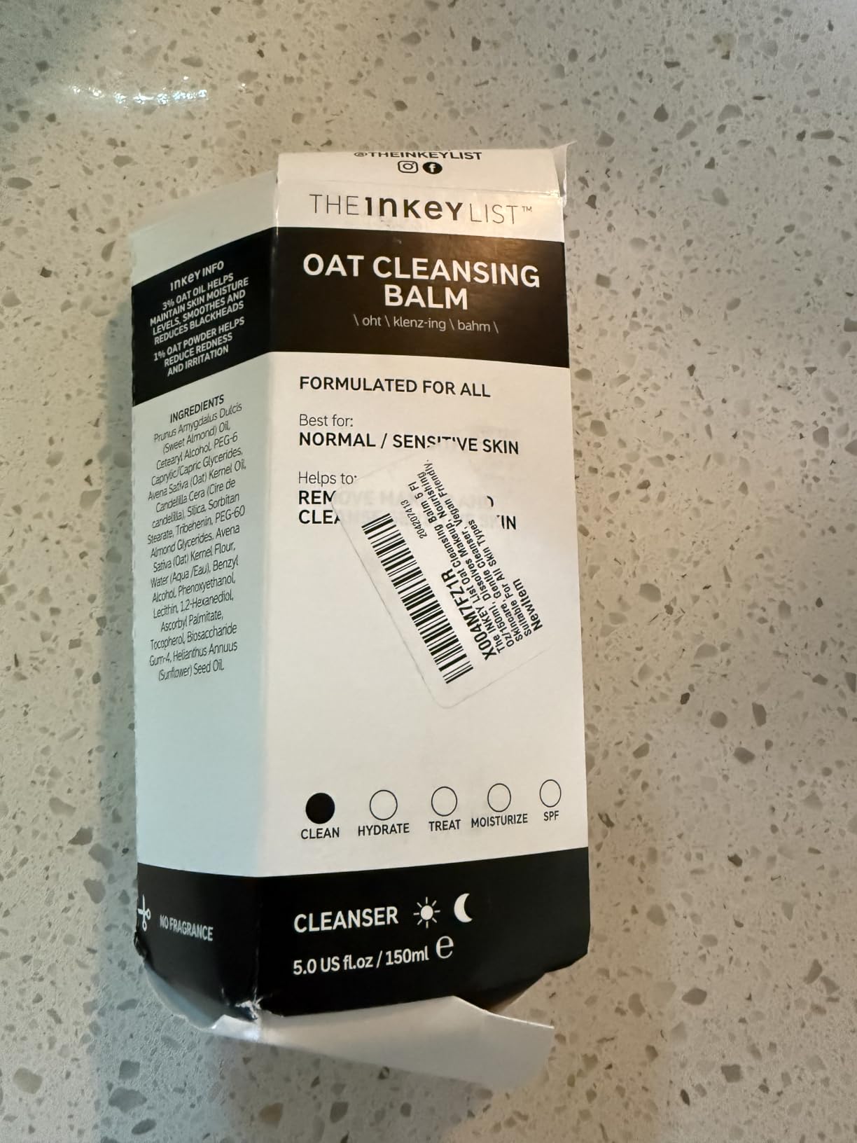 The INKEY List Oat Cleansing Balm - Makeup & SPF Remover, 5% Oat Kernel Oil for Hydration & Skin Barrier Support, Gentle Cleanser for Sensitive Skin customer photo 1