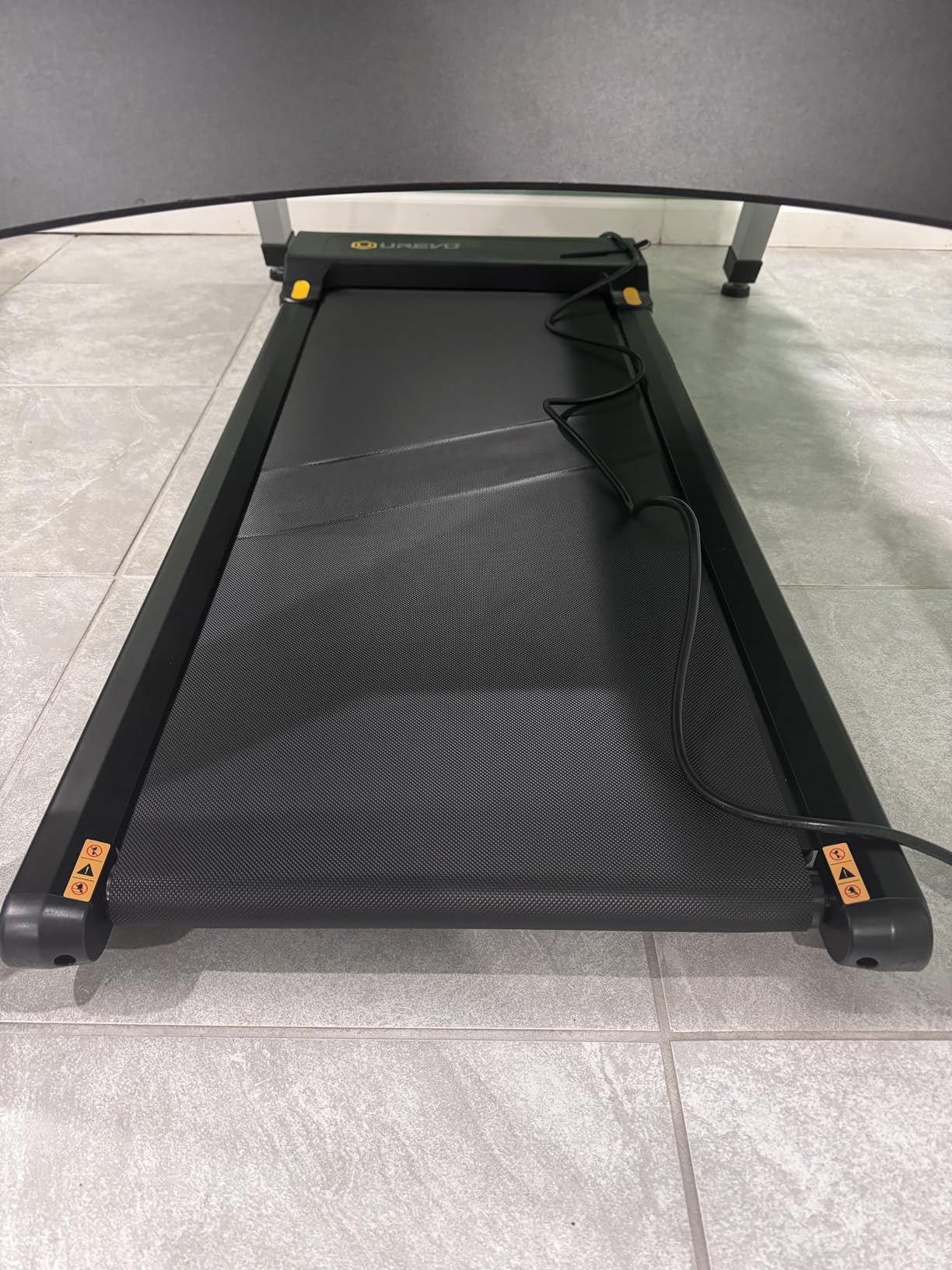 UREVO Smart Walking Pad, Standing Desk Treadmill with Double Shock Absorption, Quiet Operation, Workout APP with Track Insights and MIIT Mode, Plug and Play, Remote or APP Control for Home Office customer photo 1