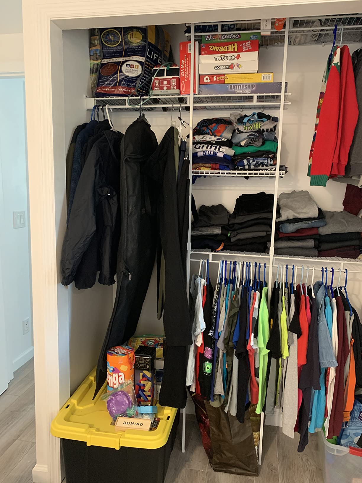 ClosetMaid Wire Closet Organizer System, Adjustable from 5 to 8 Ft., with Shelves, Hardware, Durable Steel, Fixed Mount Installation, White customer photo 2