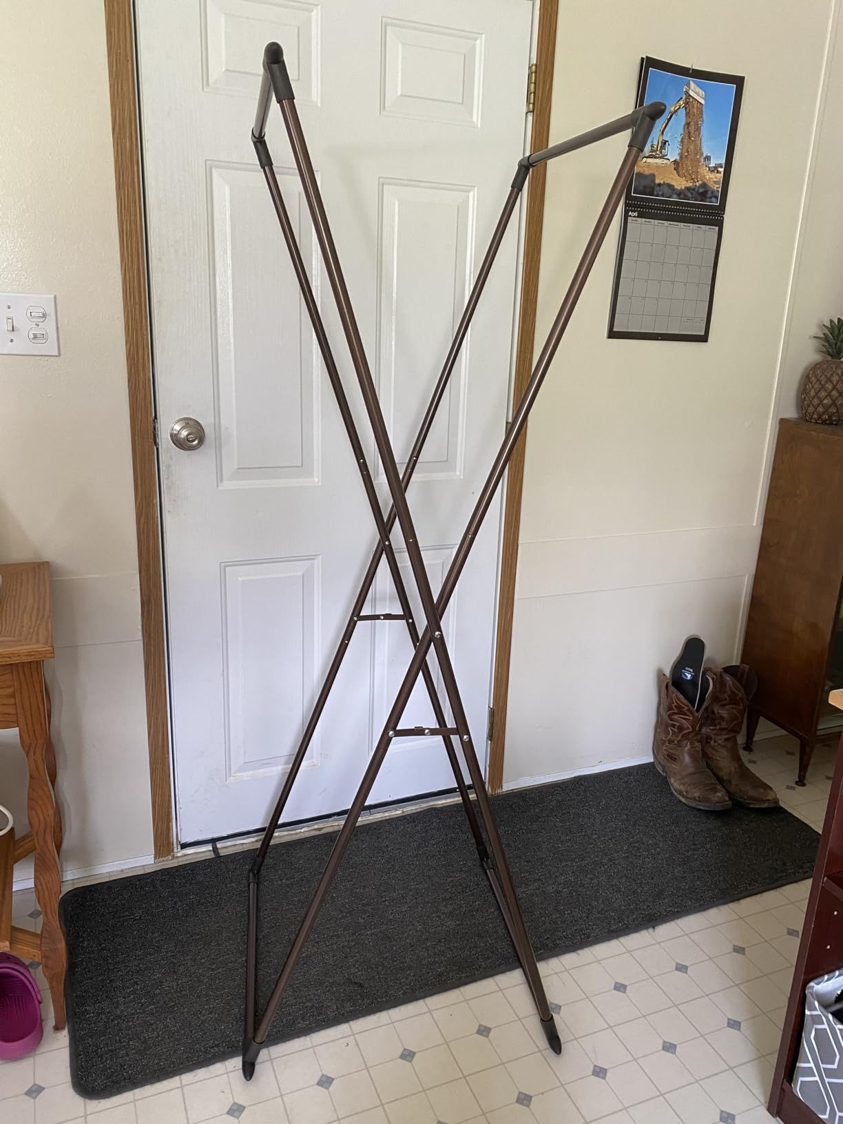 Household Essentials Valet Folding Clothes Rack, Strong Metal X-Frame, Chic Design, Great for Guest and Dressing Rooms, Portable and Easy to Use, Folds Flat, Antique Bronze customer photo 1
