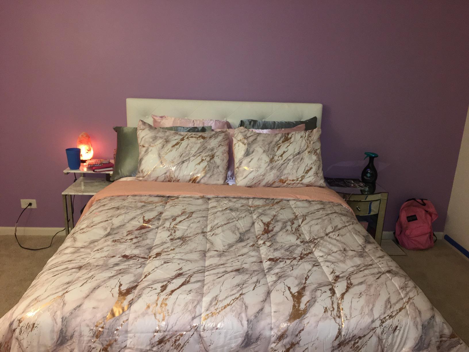 Baxton Studio Baltimore Queen Faux Leather Headboard, 61.5-inch W x 3.15-inch D x 22.5-inch H, White customer photo 2