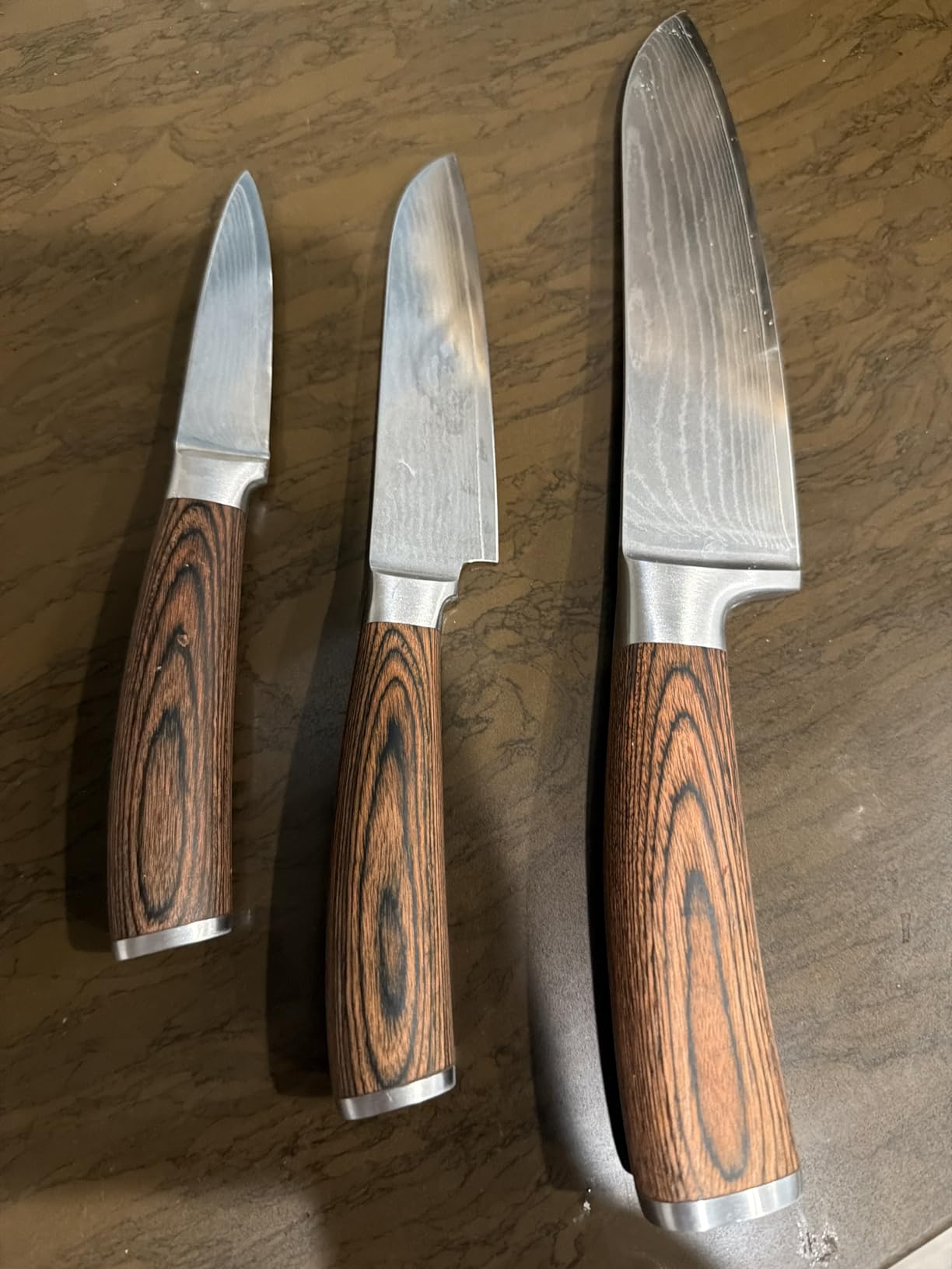 Wakoli EDIB Damascus Knife Set, 5-Piece VG10 Steel Knives, Wooden Gift Box customer photo 2