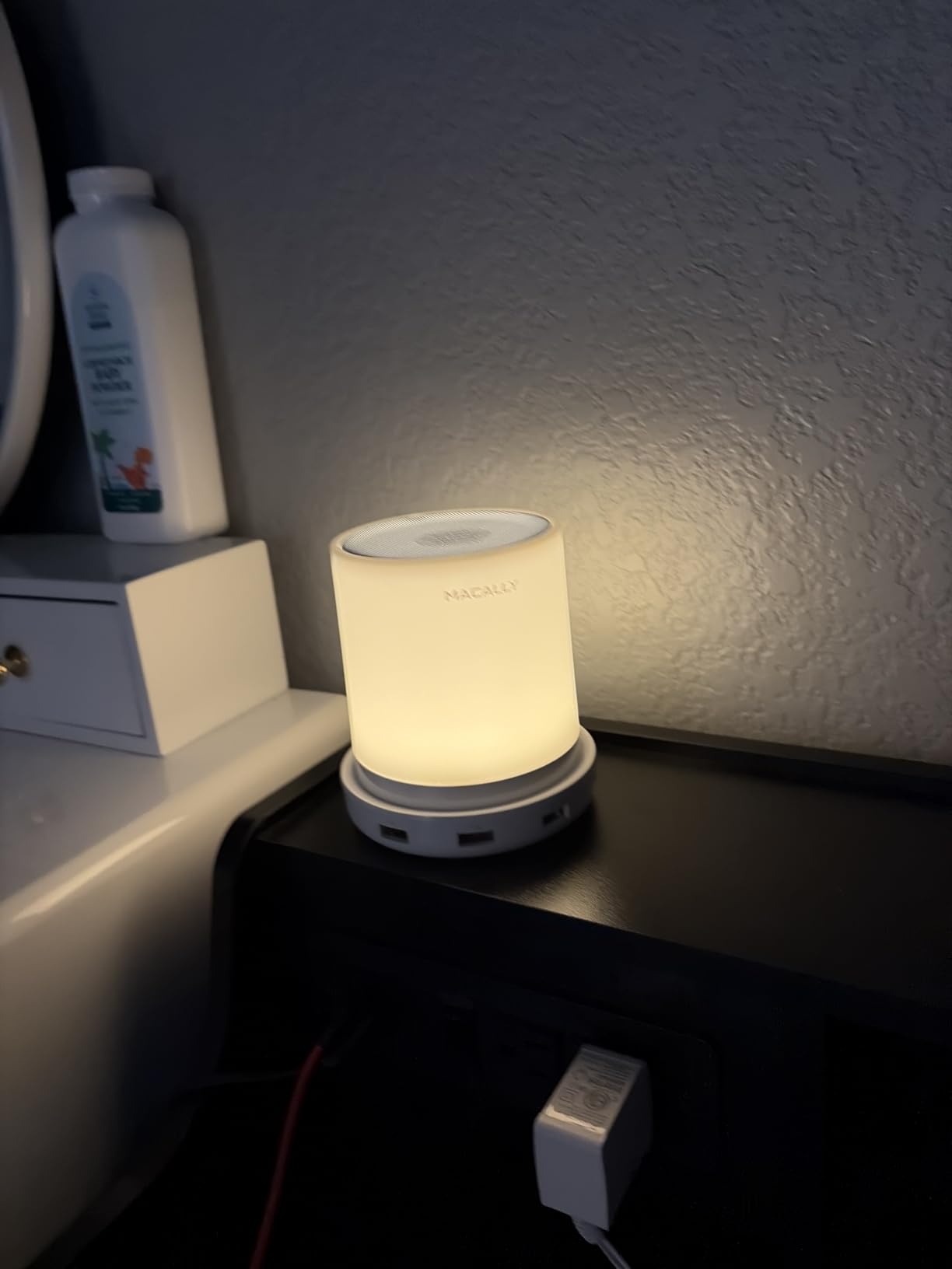 Macally Small Touch Lamps for Nightstand - Bedside Lamp with USB Port - 3 Way Dimmable Short Table Lamp for Small Spaces - Use as Night Light and Charger in Bedroom customer photo 2