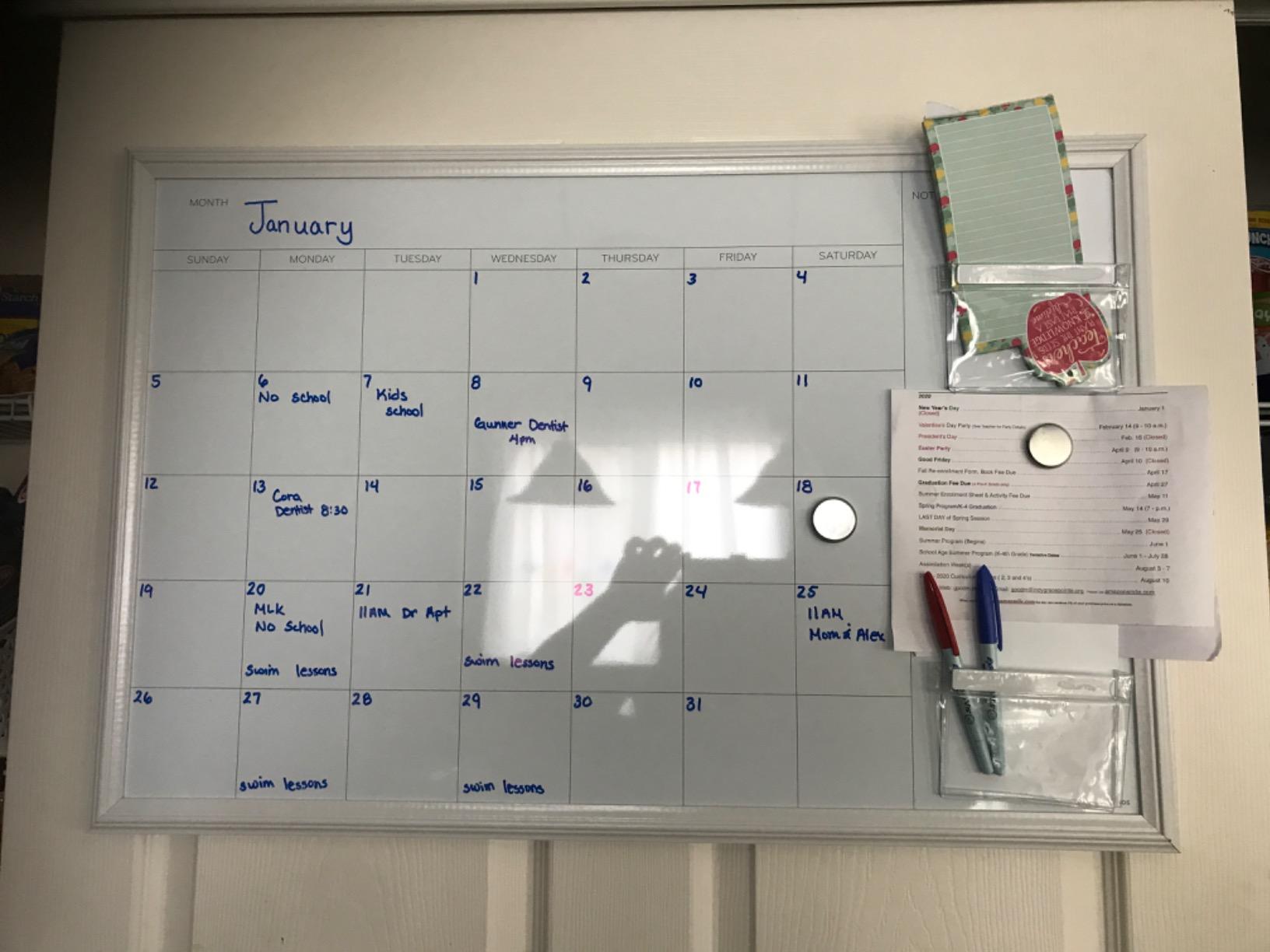 U Brands Magnetic Dry Erase Calendar White Board, 30