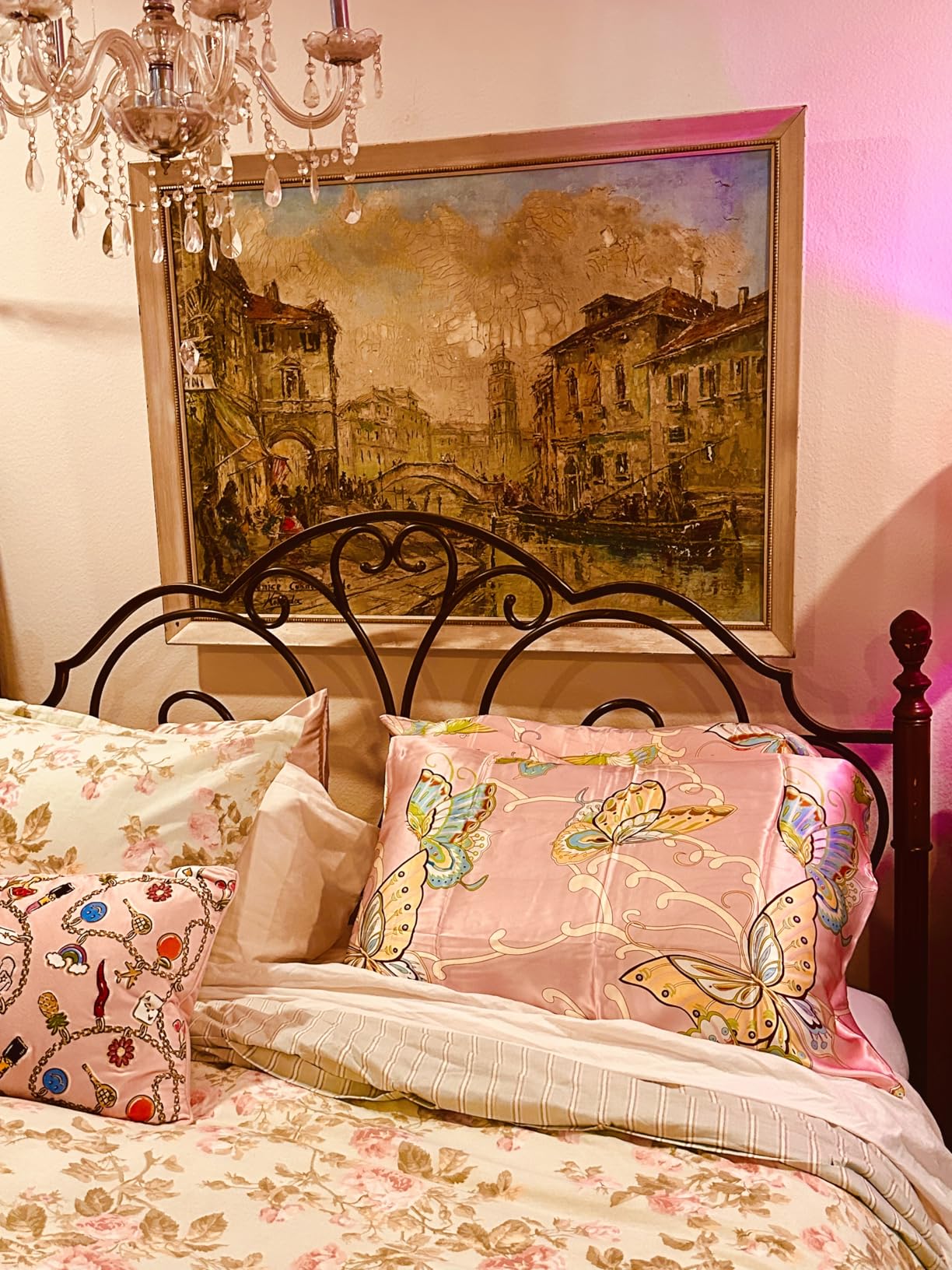 SLPBABY Silk Pillowcase for Hair and Skin with Hidden Zipper Print (Standard, Pattern5) customer photo 2