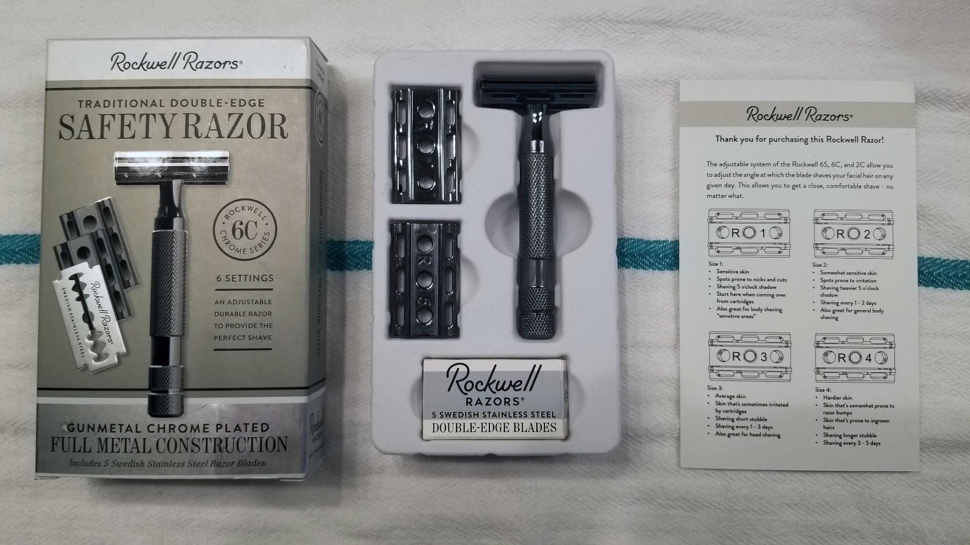 ROCKWELL RAZORS 6C White Chrome Safety Razor for Sensitive Skin. Reduces Razor Burn and Irritation. Comes with 6 Adjustable Shave Settings and 5 Recyclable Blades. Reusable Razor for Men and Women customer photo 2