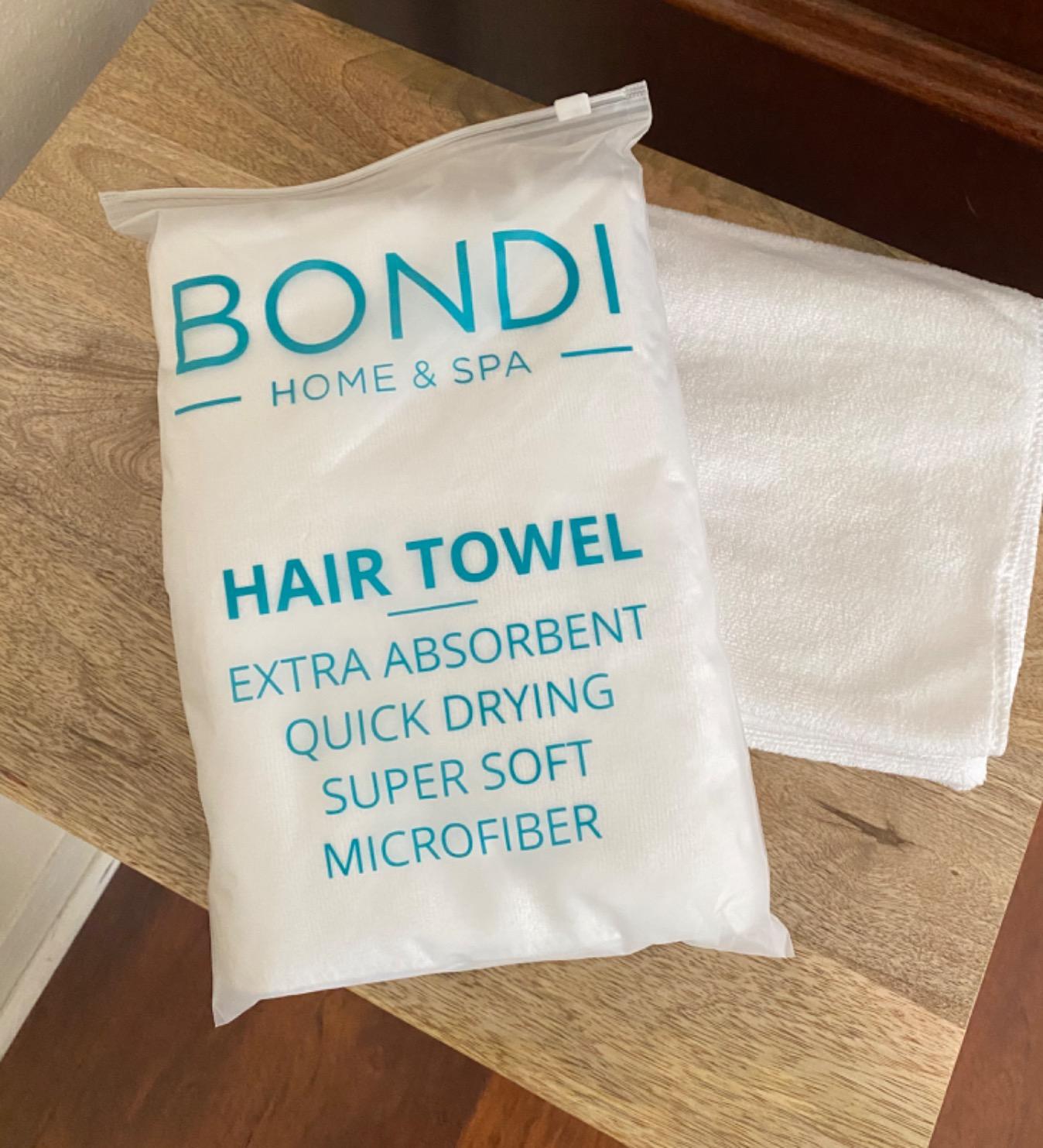 Bondi SPA Microfiber Hair Towel – Dries Hair 50% Faster – Anti-Frizz Towel for All Hair Types – Super Absorbent & Soft - XL (Rectangle) - 42 x 22 inches customer photo 1