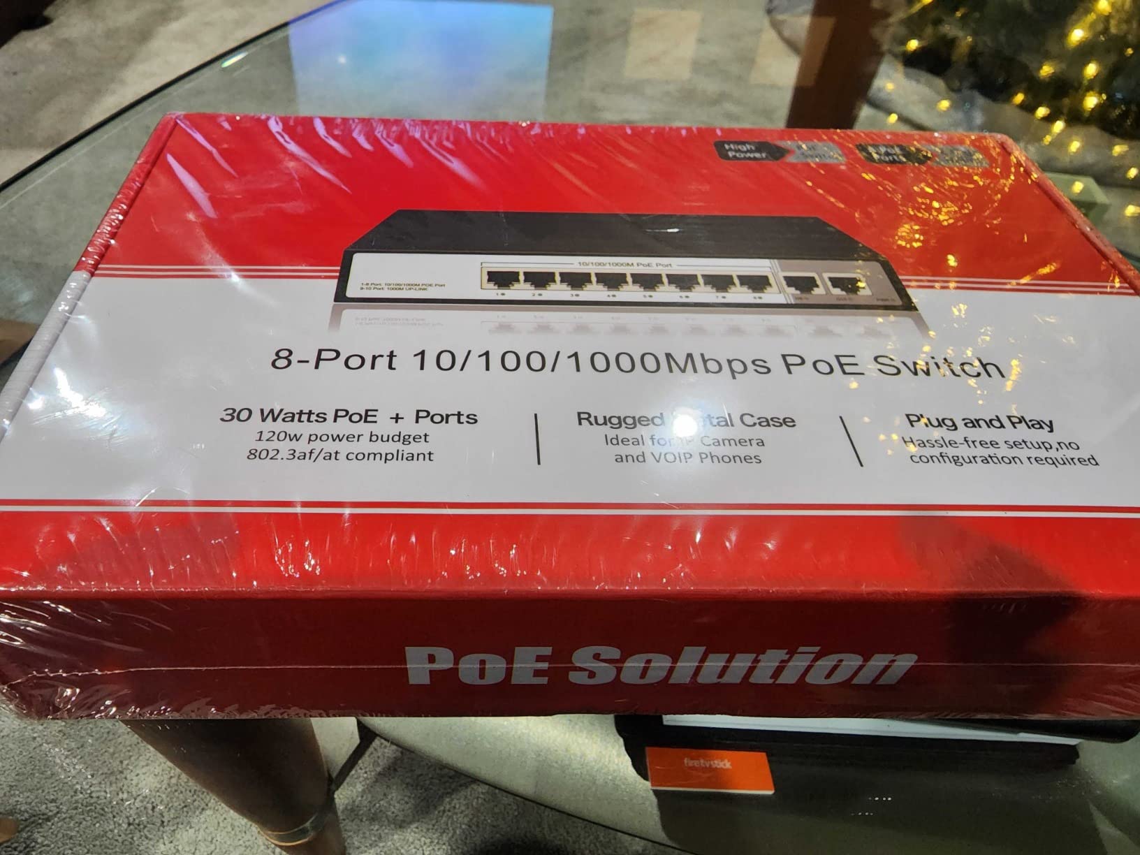 10 Port Full Gigabit PoE+ Switch with Rack Mount Ears, 8 Port PoE 1000Mbps, 2x1000Mbps Uplink, Up to 30W Per Port, 120W, 48 Volt 802.3af/at Compliant, Compatible with PoE IP Cameras VOIP Phones customer photo 2