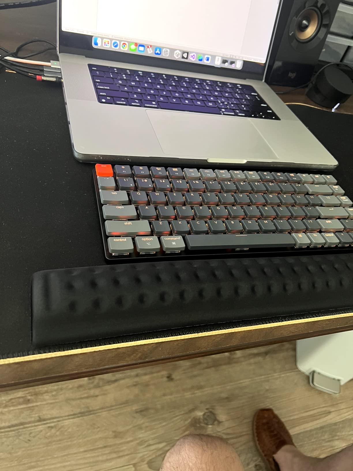 i-Rocks Memory Foam Keyboard Wrist Rest - Pain-Reducing, Non-Slip Rubber Base Wrists Rest Support - Cooling Ergonomic Laptop & Computer Keyboard Pad for Long Hours of Work, Studying, Gaming - Black customer photo 1