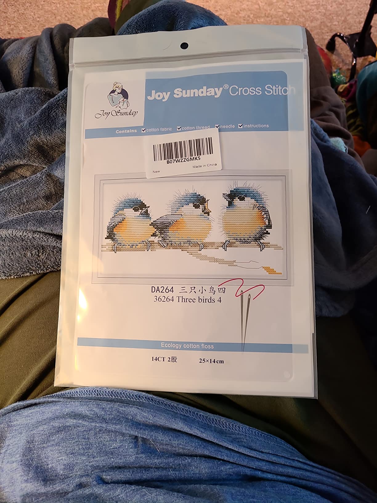 Cross Stitch Kits, Three Birds Awesocrafts Easy Patterns Cross Stitching Embroidery Kit Supplies Christmas Gifts, Stamped or Counted (Birds, Counted) customer photo 2