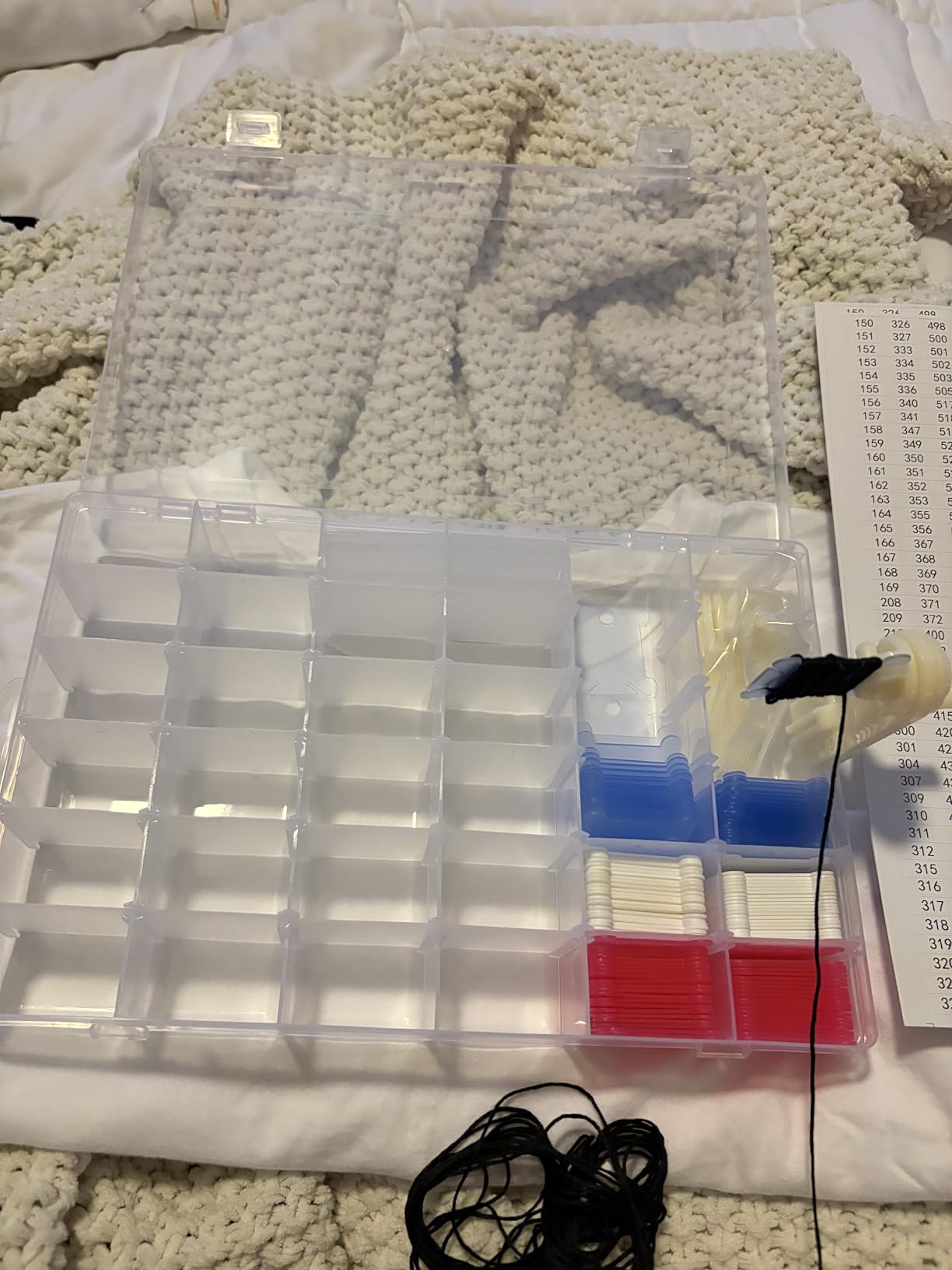 Epesl Embroidery Floss Organizer Box Tools - Bobbin Winder, 1 Removable 36 Compartments with 120 Floss Bobbins and Stickers for Craft DIY Cross Stitch Thread Sewing Bead Jewelry Diamonds Storage customer photo 2