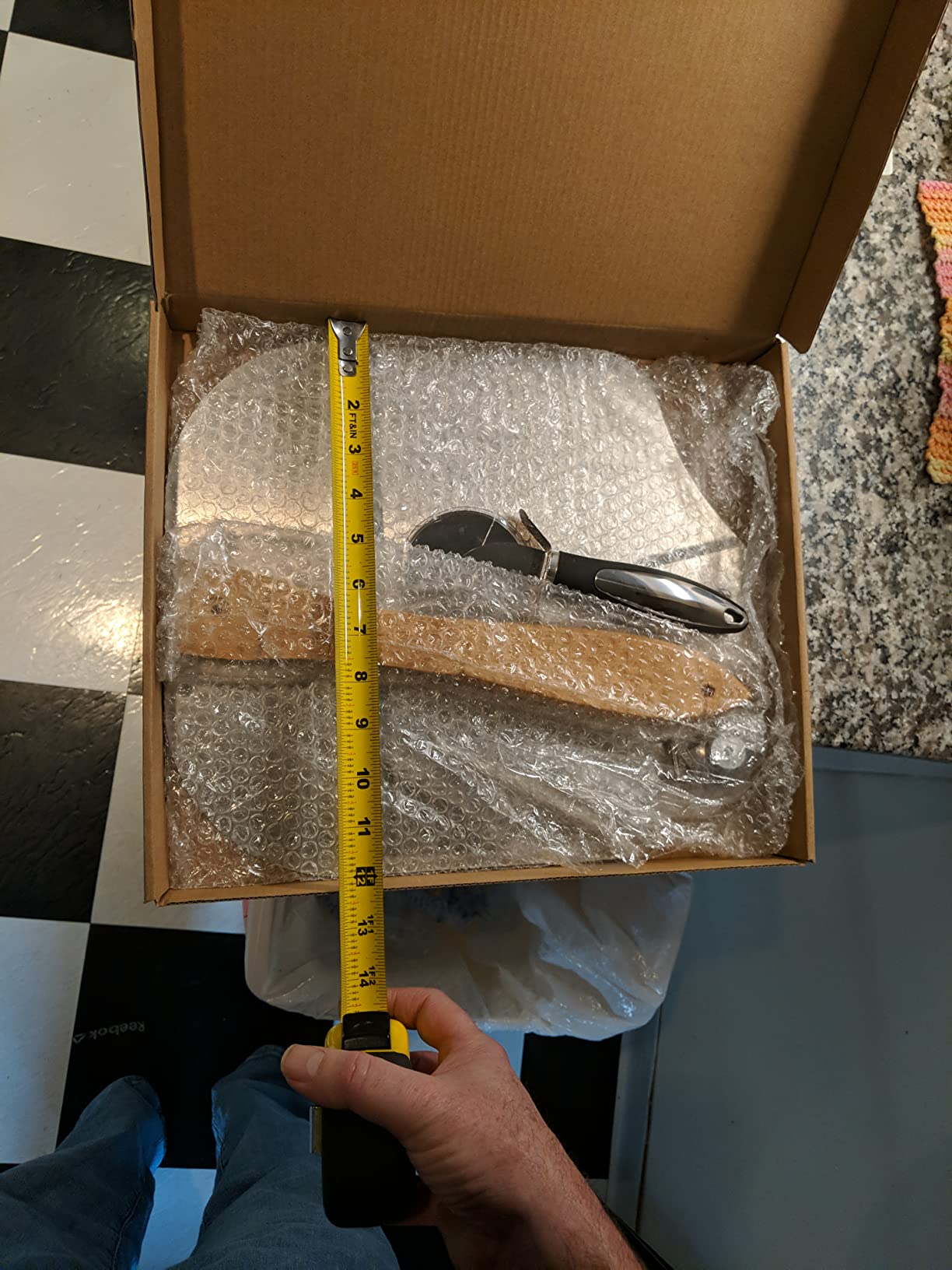 Old Stone Pizza Kitchen Aluminum Pizza Peel with Collapsible Wooden Handle, 14x16-Inch customer photo 1