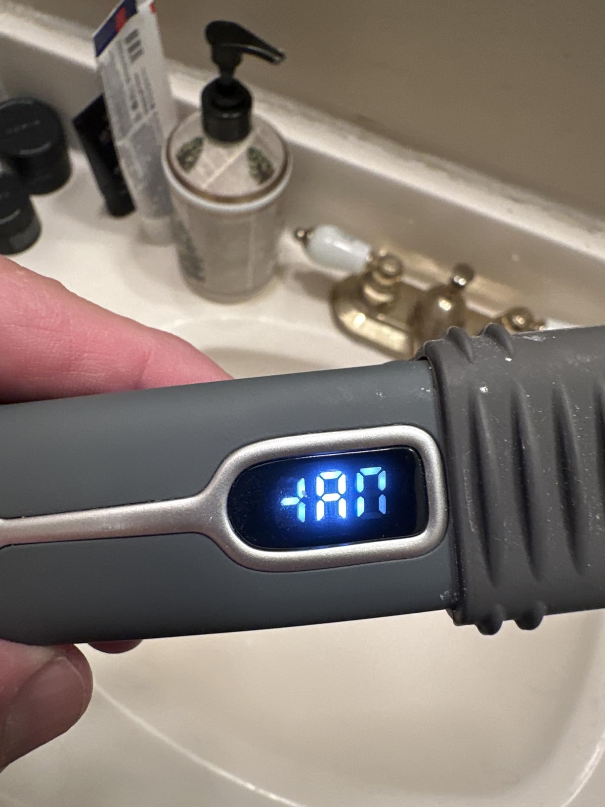 Aberlite EDC - Premium Beard Straightener Brush - Professional Heated Straightening Comb and Grooming Kit for Men (Gray) customer photo 2