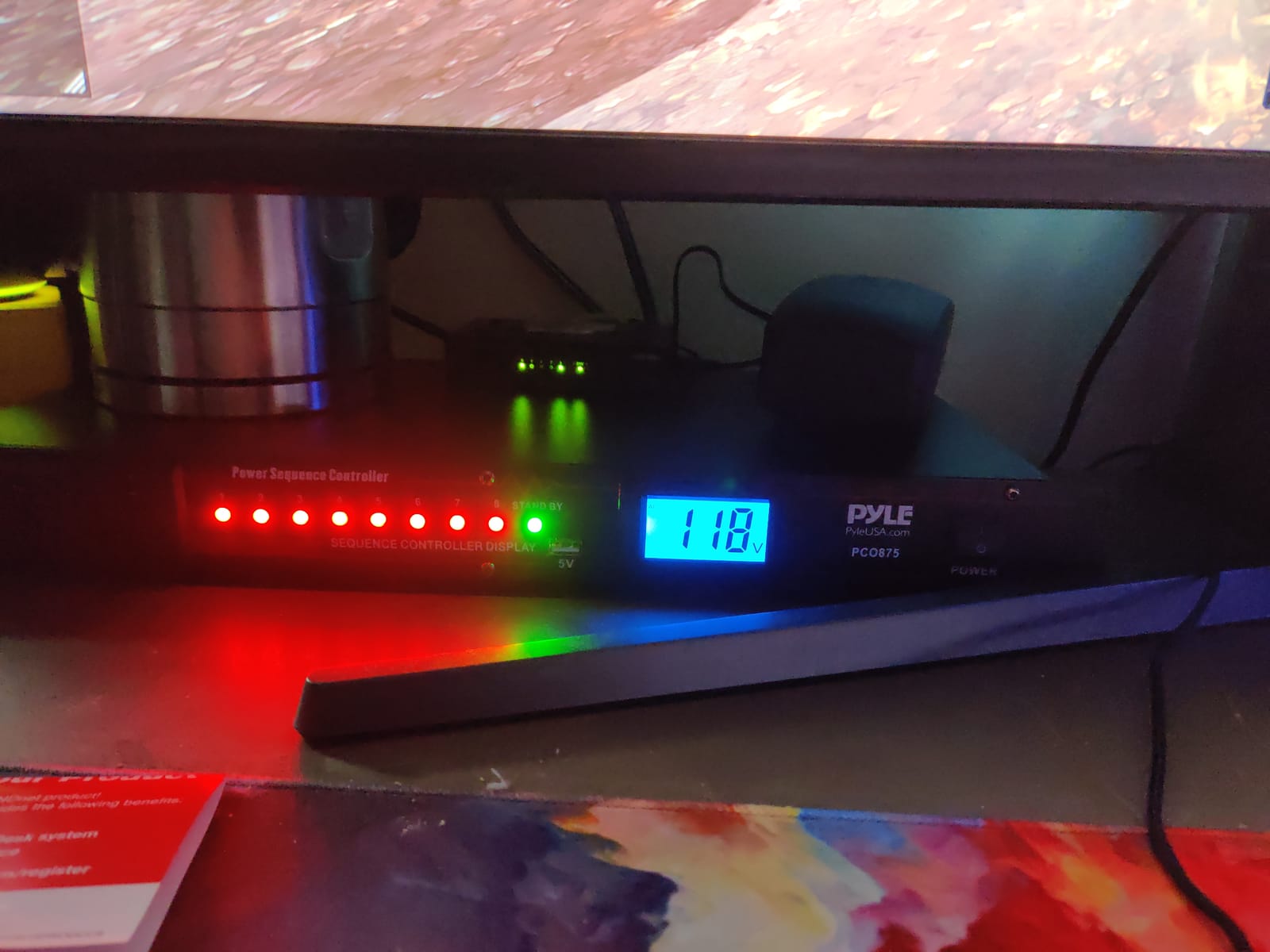 Pyle 10 Outlet Power Sequencer Conditioner - 13 Amp 2000W Rack Mount Pro Audio Digital Power Supply Controller Regulator w/Voltage Readout, Surge Protector, for Home Theater Stage/Studio Use - PCO875 customer photo 2