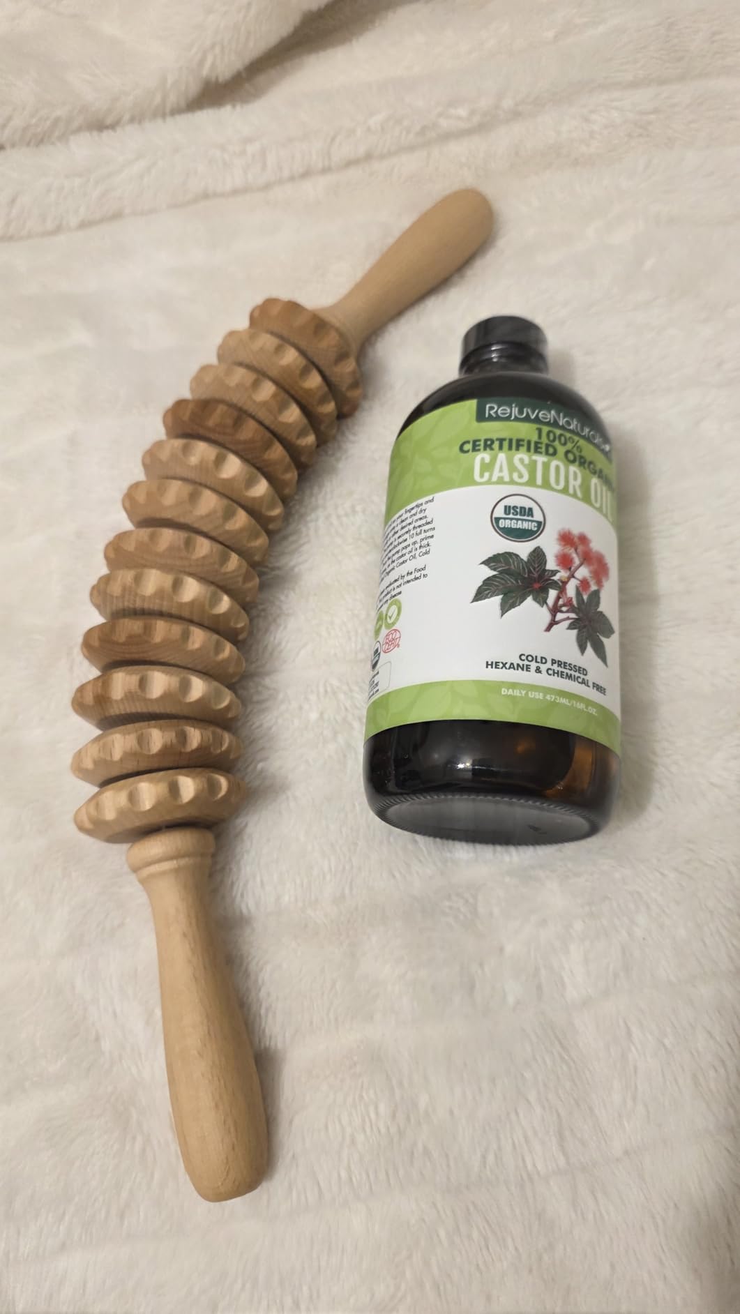 tuuli Wooden Massage Roller for Waist and Thigh, Multi-Functional Body Roller for Cellulite Reduction and Muscle Tension, Natural Massager for Women and Men (Curved) customer photo 1