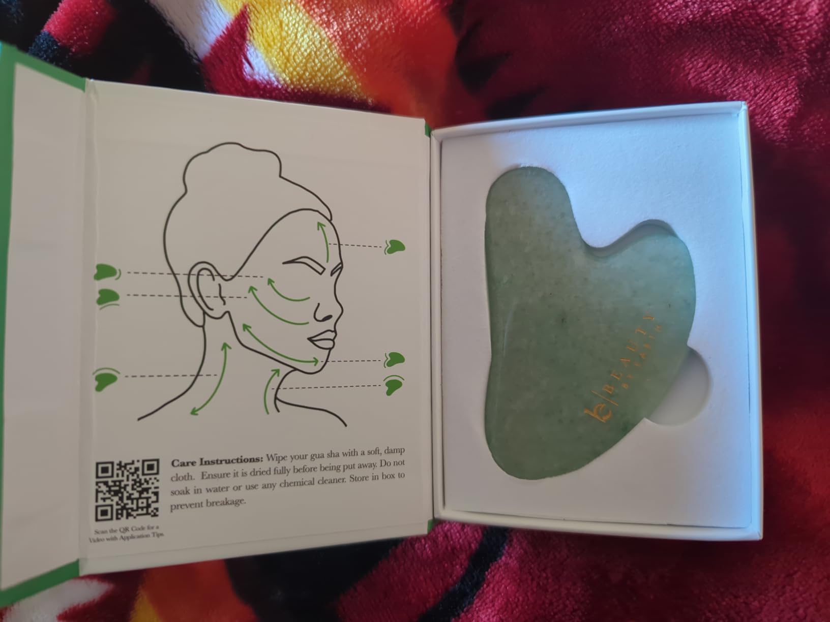 Jade Gua Sha Facial Tools - Depuffer & Massager Tool for Lymphatic Drainage customer photo 2