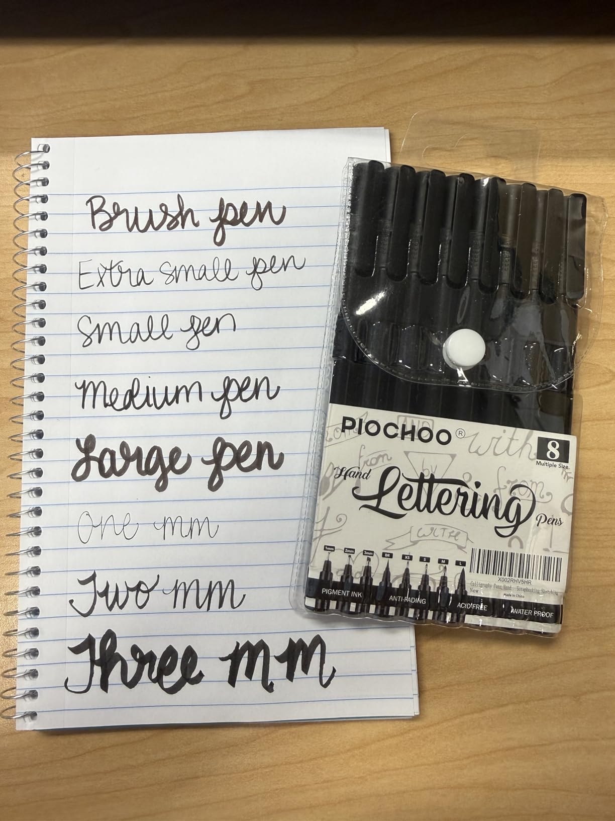 Piochoo Calligraphy Pens,8 Size Calligraphy Pens for Writing,Brush Pens Calligraphy Set for Beginners, Hand Lettering Pens customer photo 2