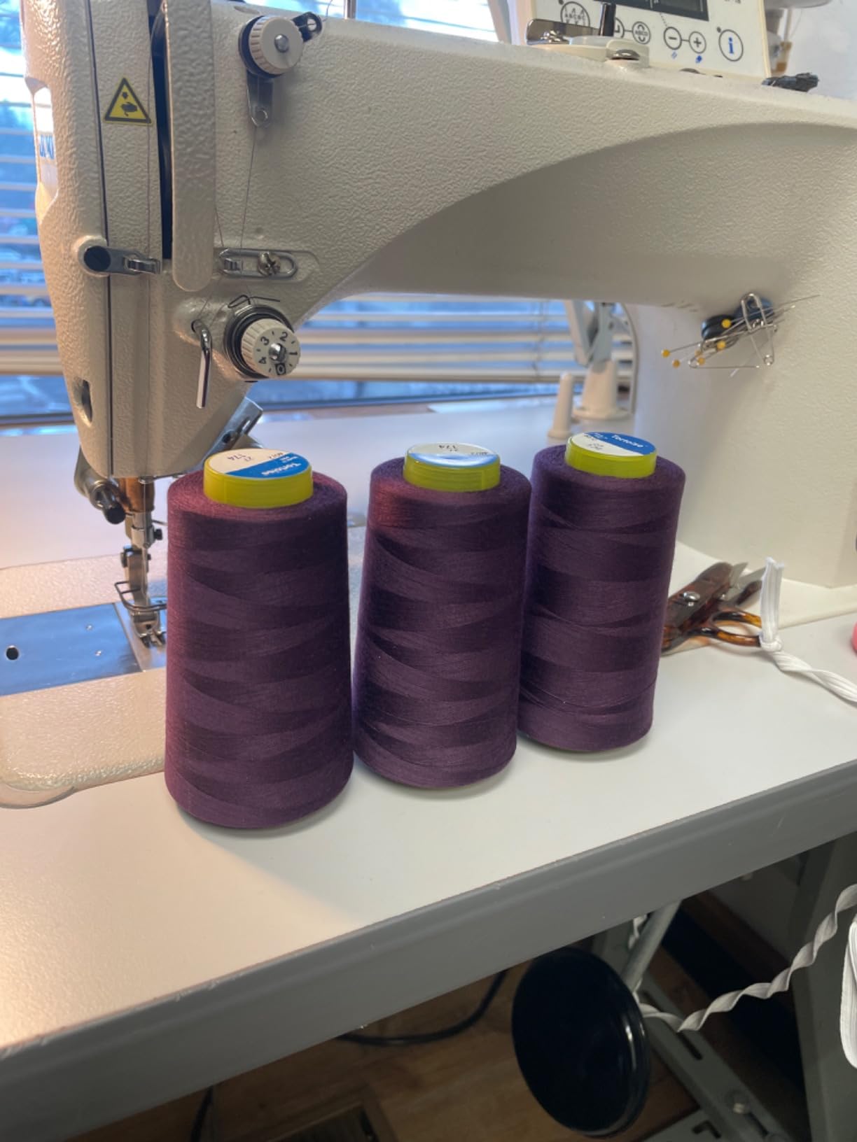 Tortoise 4 Cones of 3000 Yards Each Spool Thread for All Purpose, Serger, Overlock, Quilting, Sewing Machine - 100% Polyester - 40S/2 White customer photo 2