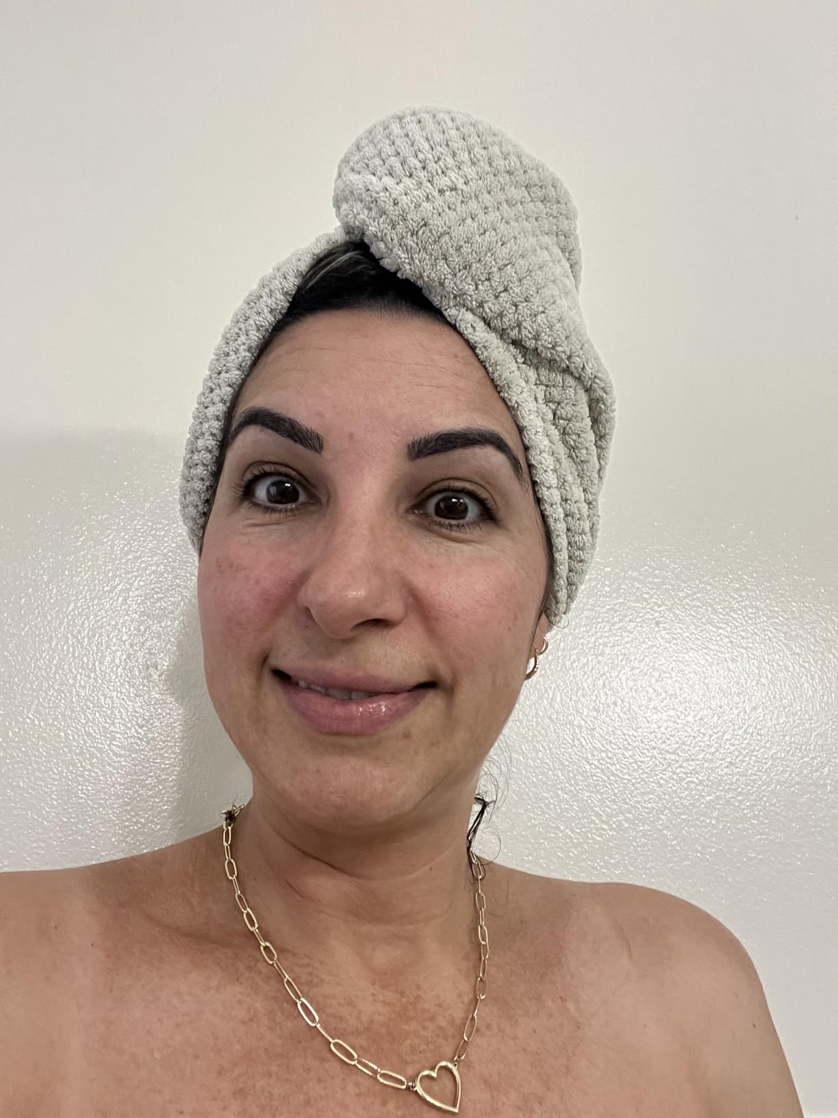 SimpleField 2 Pack Microfiber Hair Towel Wrap for Women, Anti Frizz Quick Drying Hair Turban for All Hair Style, Absorbent and Lightweight (Beige) customer photo 1