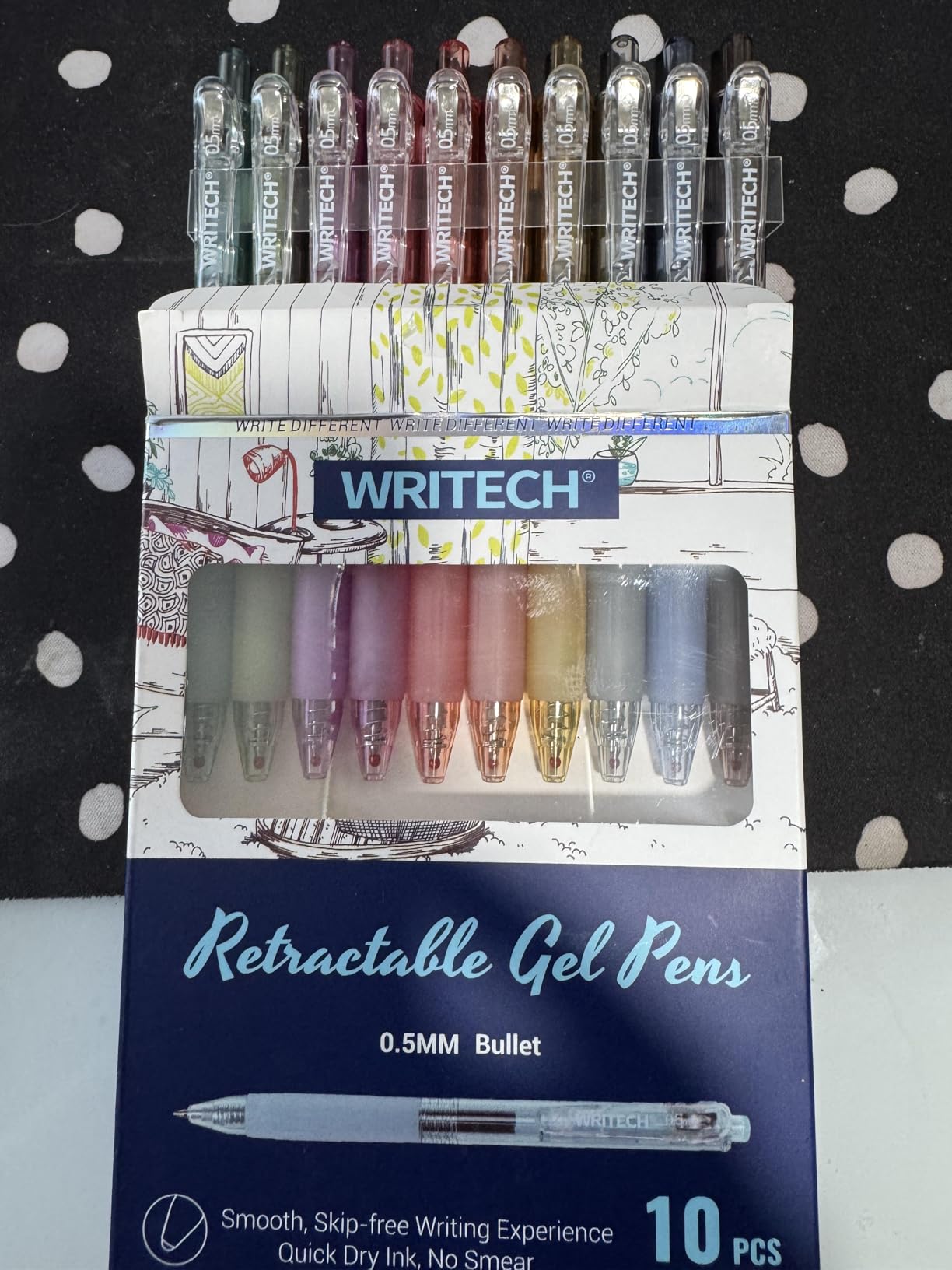 WRITECH Retractable Gel Pens Quick Dry Ink Pens 0.5mm Bullet Multicolor For Journaling, Drawing, Doodling, and Notetaking (Multicolor) customer photo 2