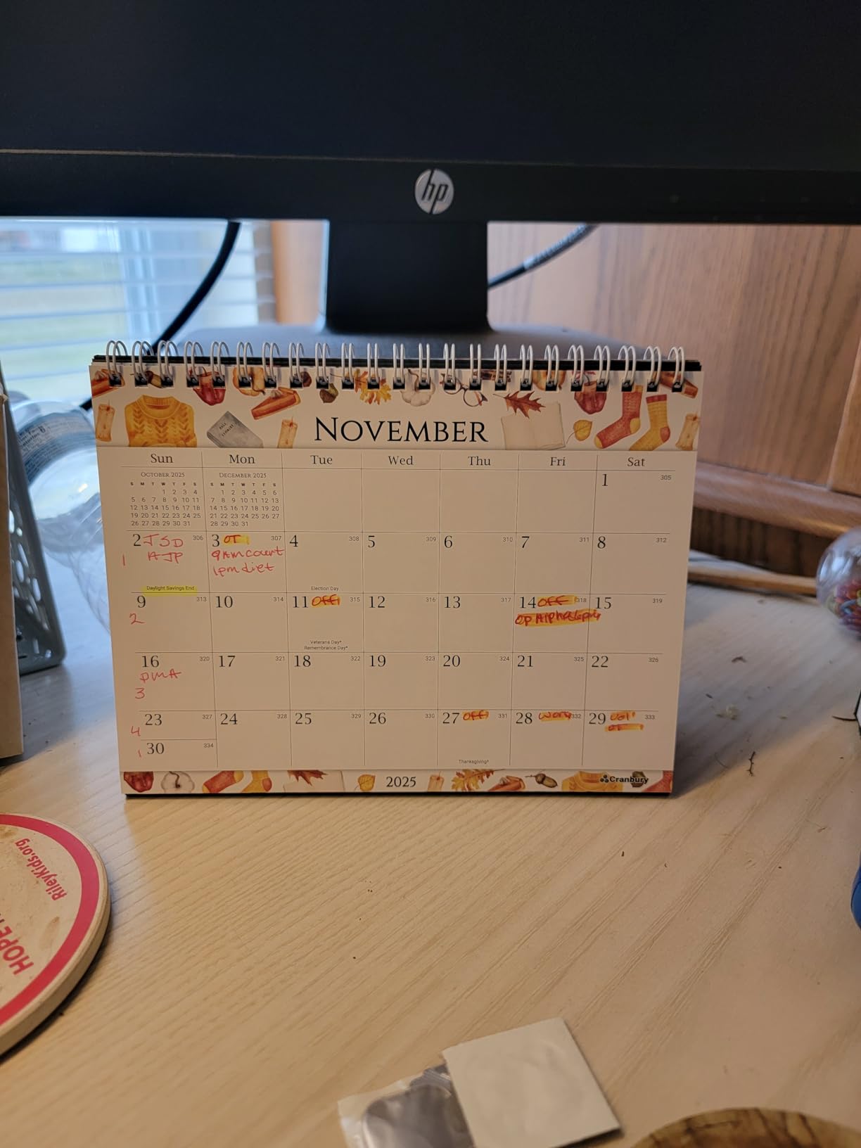 CRANBURY 8x6 Standing Desk Calendar 2027, Seasonal Designs with Stickers customer photo 1