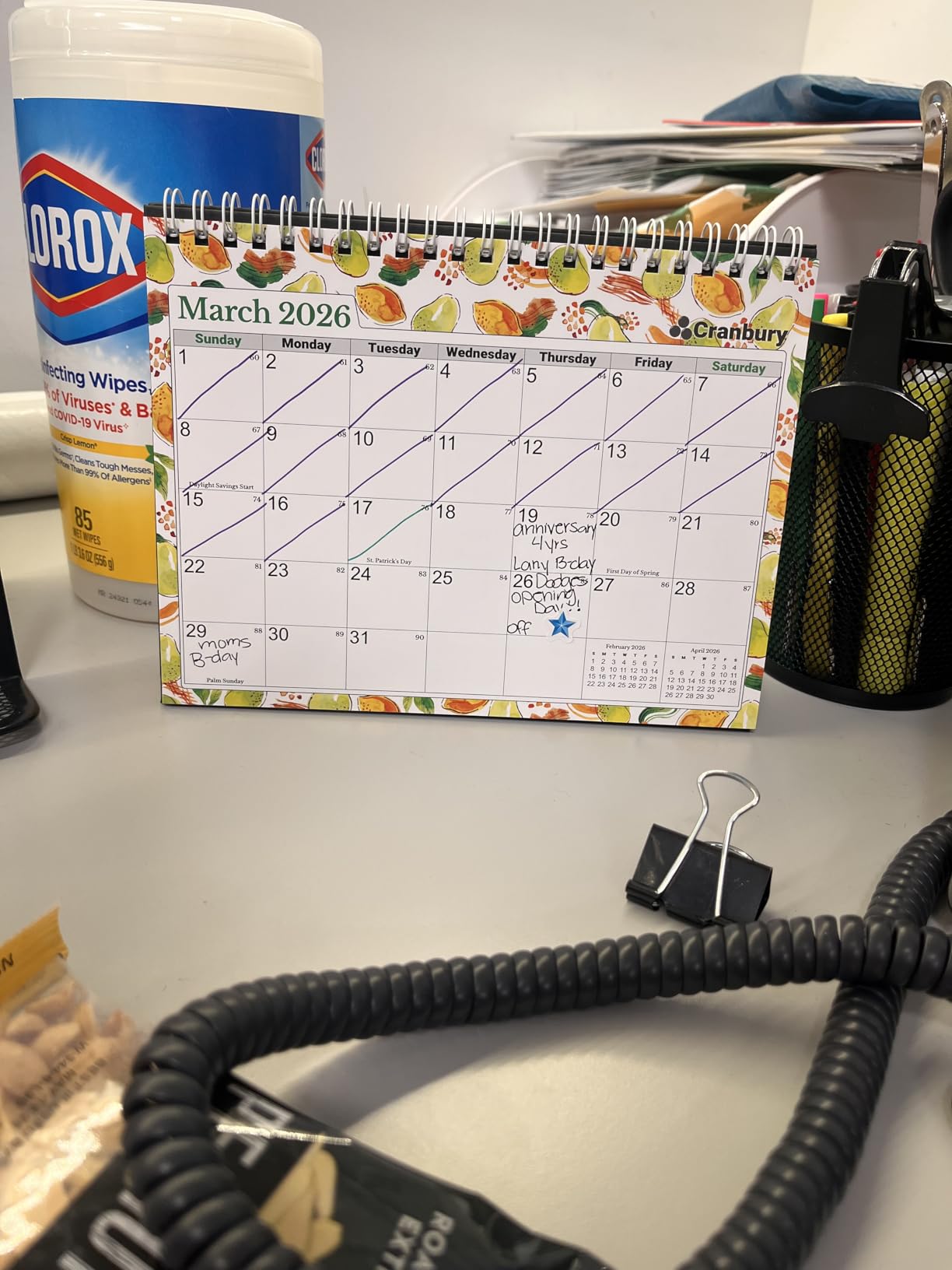 CRANBURY 8x6 Standing Desk Calendar 2027, Seasonal Designs with Stickers customer photo 2