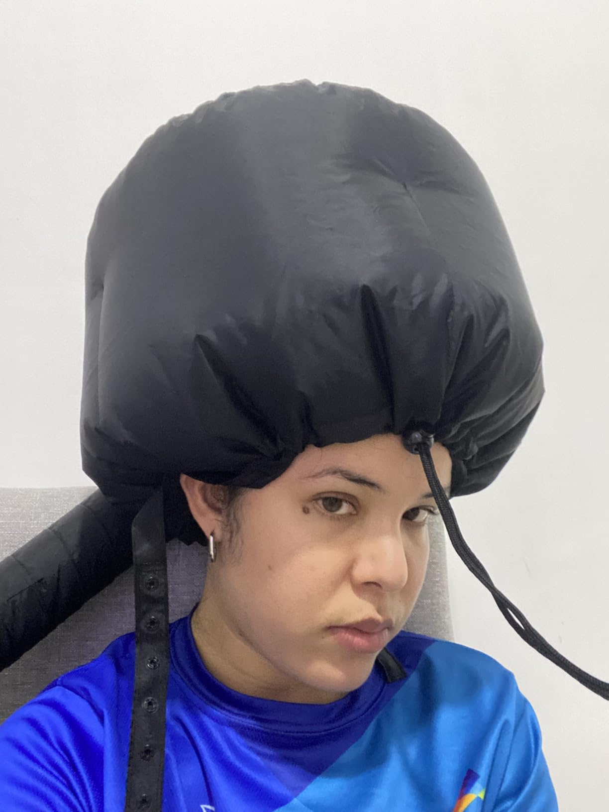 Bonnet Hooded Hair Dryer Attachment, Segbeauty Extra Large Adjustable Deep Conditioning Cap, Upgraded Drying Heat Cap with Elastic Strap for Natural Curly Textured Hair Care, Fast Drying, Styling customer photo 2