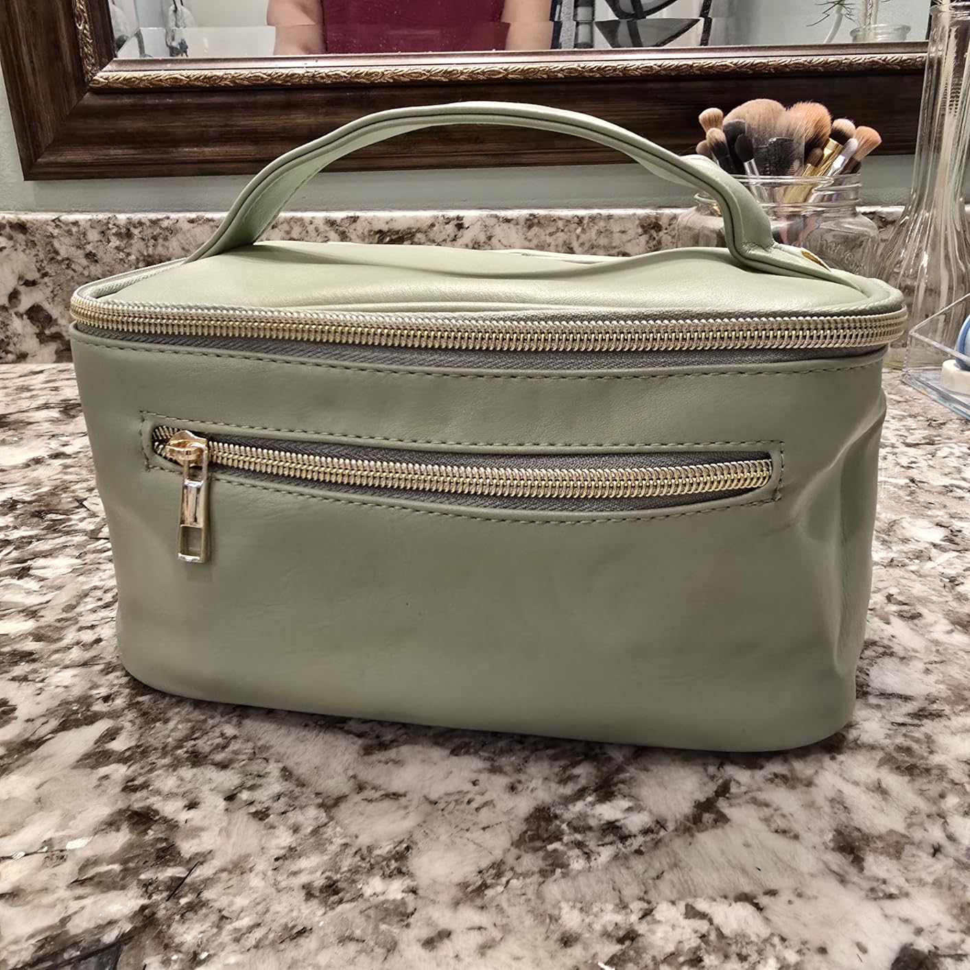 Wandering Nature Makeup Bag, Women Travel Make Up Vanity Case with Handle customer photo 1