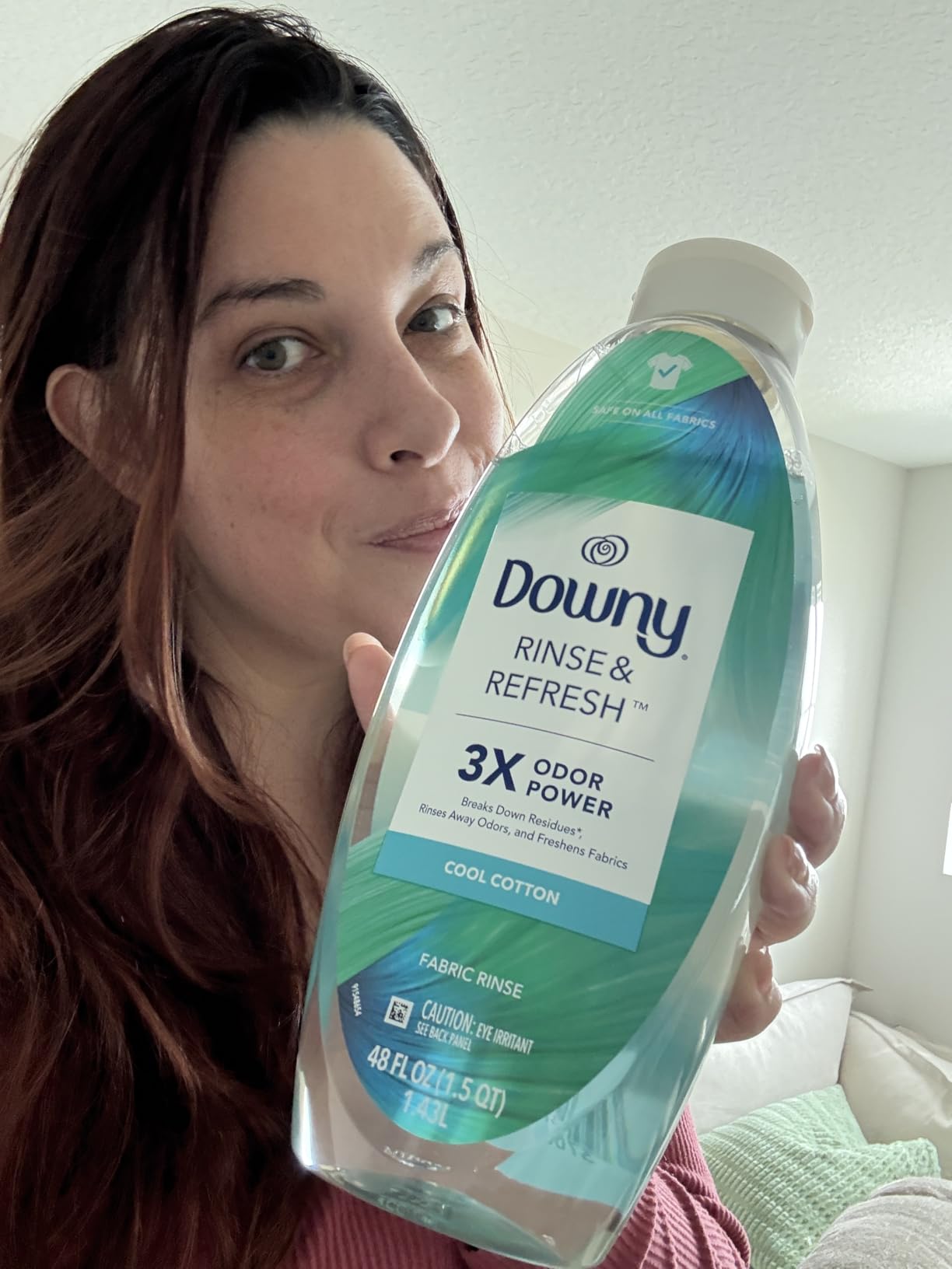 Downy Rinse Laundry Odor Remover, Cool Cotton Scent, 48 fl oz, Fabric Softener And Laundry Odor Removal Rinse, Fights Odors At The Source, HE Compatible customer photo 2