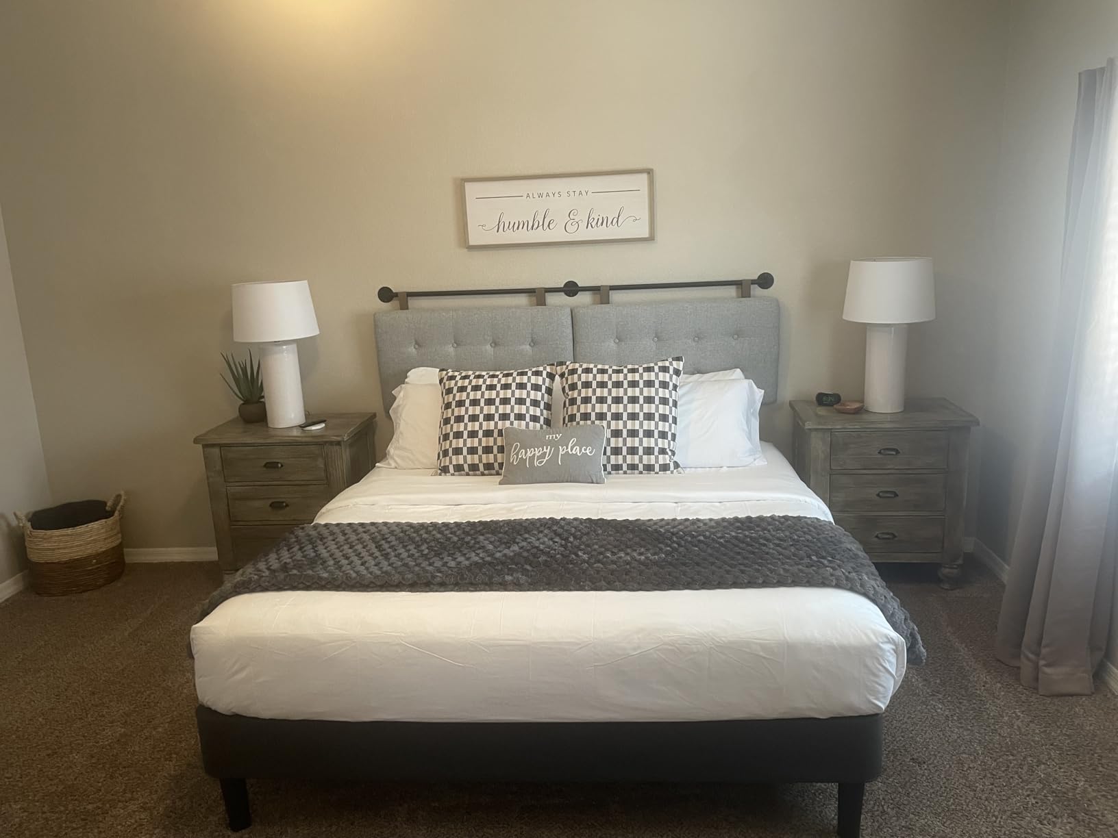 Headboards for Queen Size Bed,Head Board Wall Mounted Headboard with Fine Linen Upholstery and Button Tufting, Adjustable Heigh Headboard for Bedroom(Queen,Grey) customer photo 1