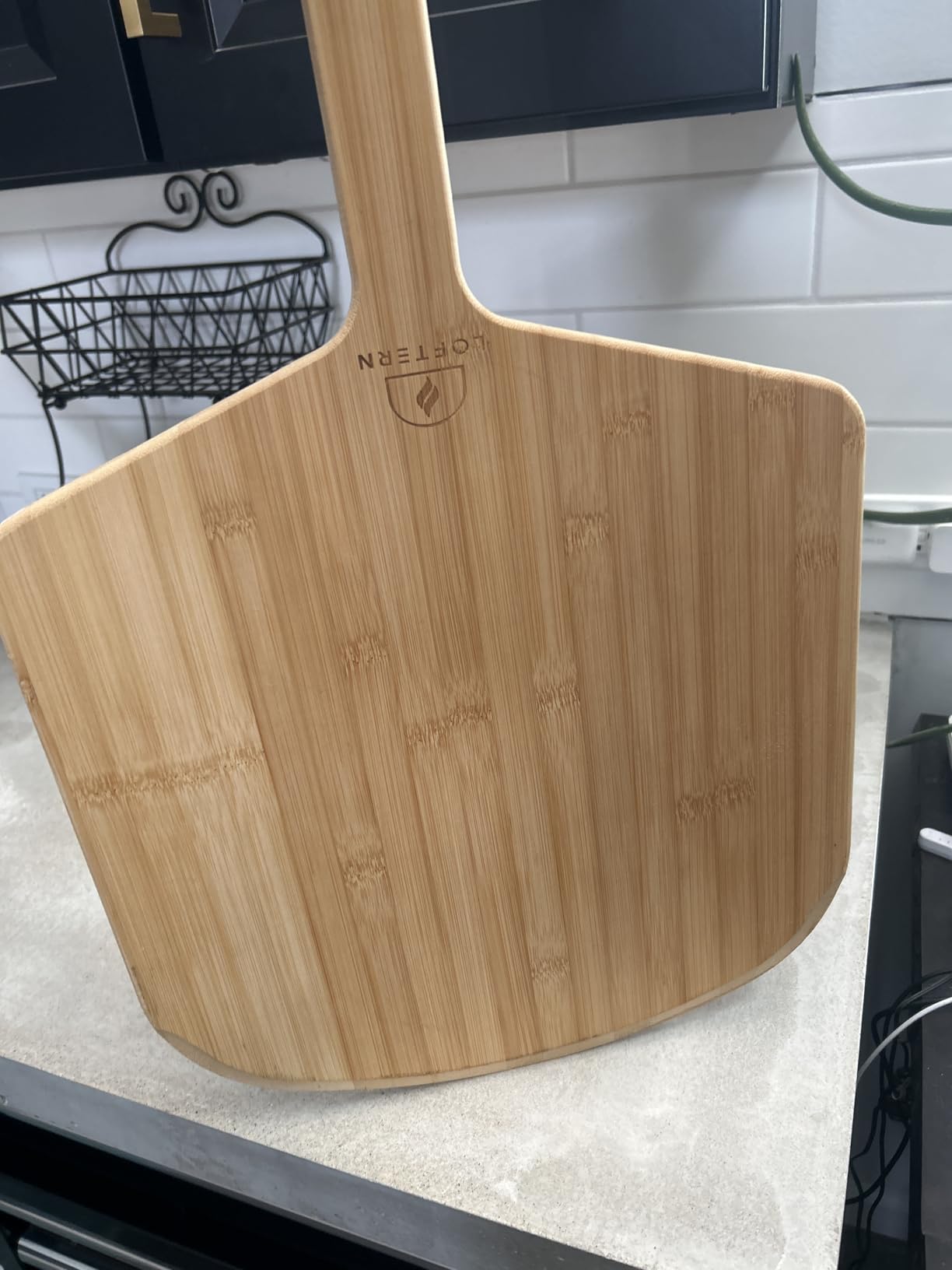 Wooden Pizza Peel 16 Inch Board with Engraved Sizes - Multi-Purpose Bamboo Pizza Cutting Board, Wood Pizza Peel, Pizza Spatula Paddle, and Serving Board with Size and Cutting Guide customer photo 1