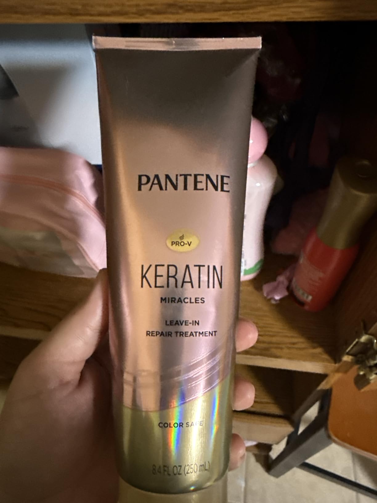 Pantene Keratin Leave-In Conditioner with Argan Oil, Protein Treatment for Dry, Damaged & Color-Treated Hair, Repairs Split Ends & Protects from Damage, Formaldehyde-Free, 8.4 Fl Oz customer photo 2